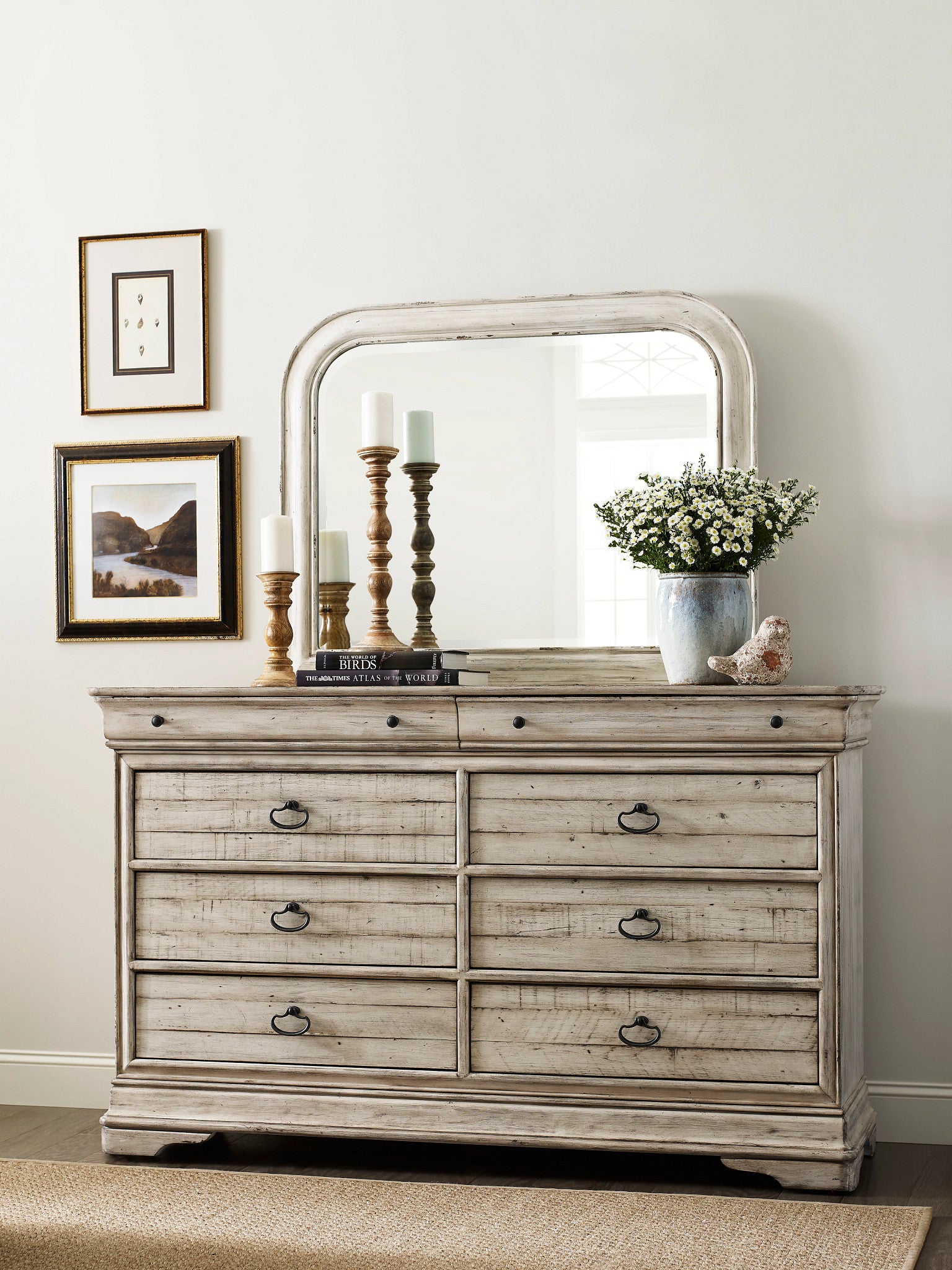 Kincaid Furniture Selwyn Whiteside Mirror in Cottage White
