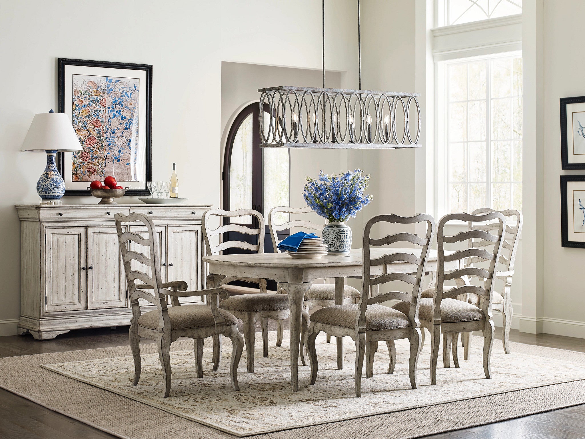 Kincaid Furniture Selwyn Ladder Back Arm Chair in Cottage White