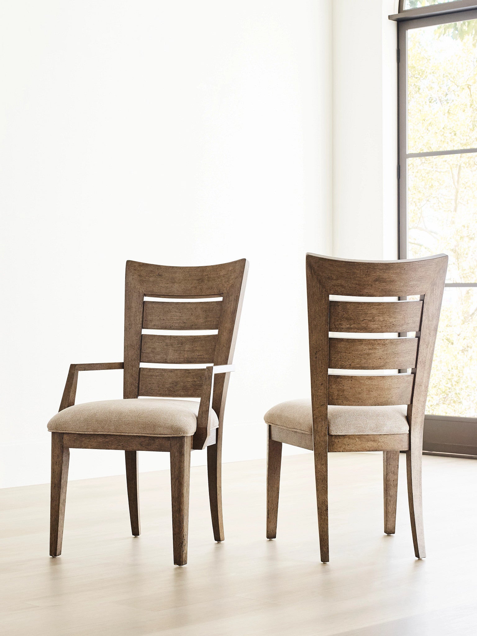 American Drew Skyline Ladder Back Side Chair in Smoke