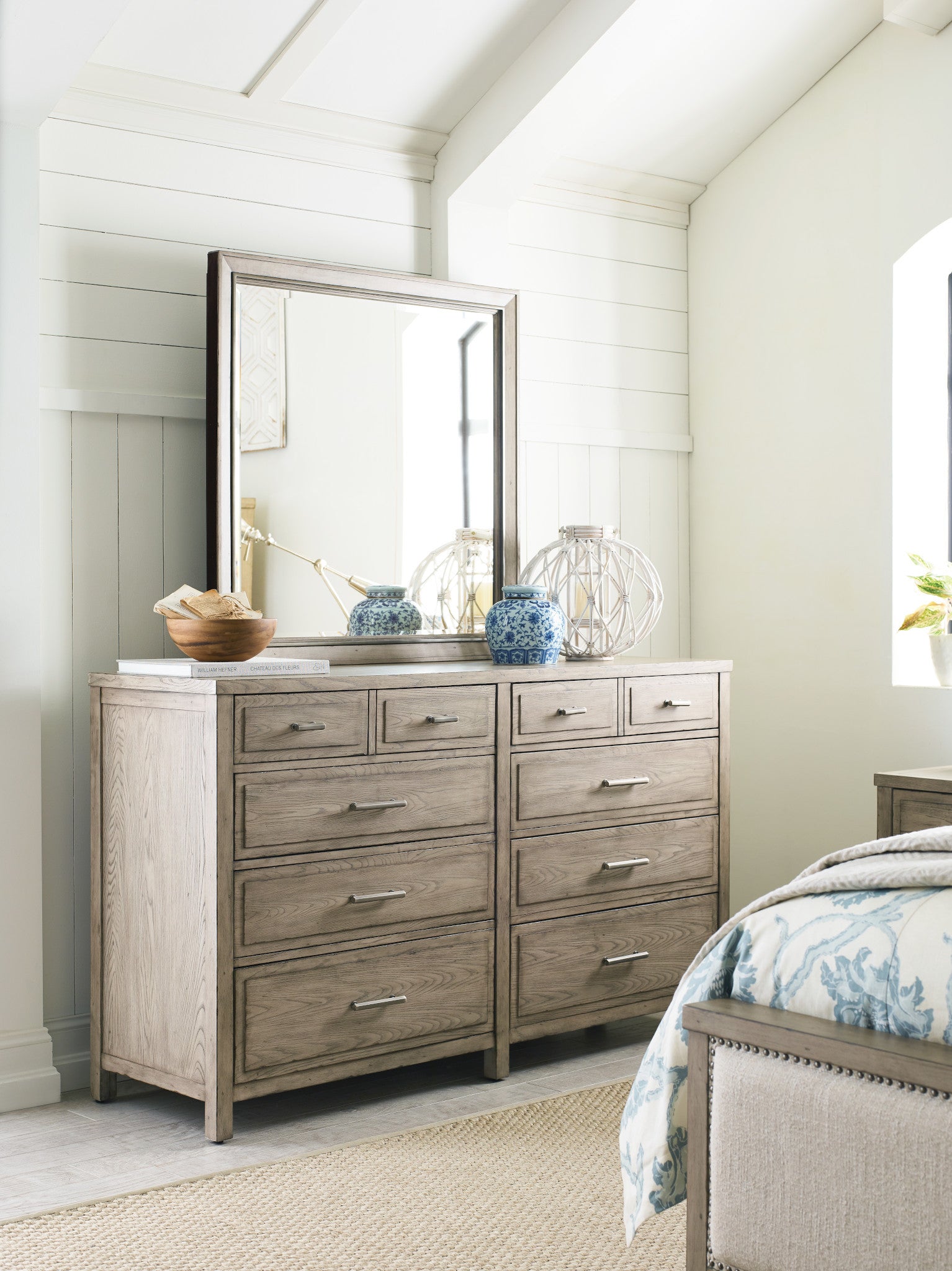 American Drew West Fork Parks Dresser in Aged Taupe