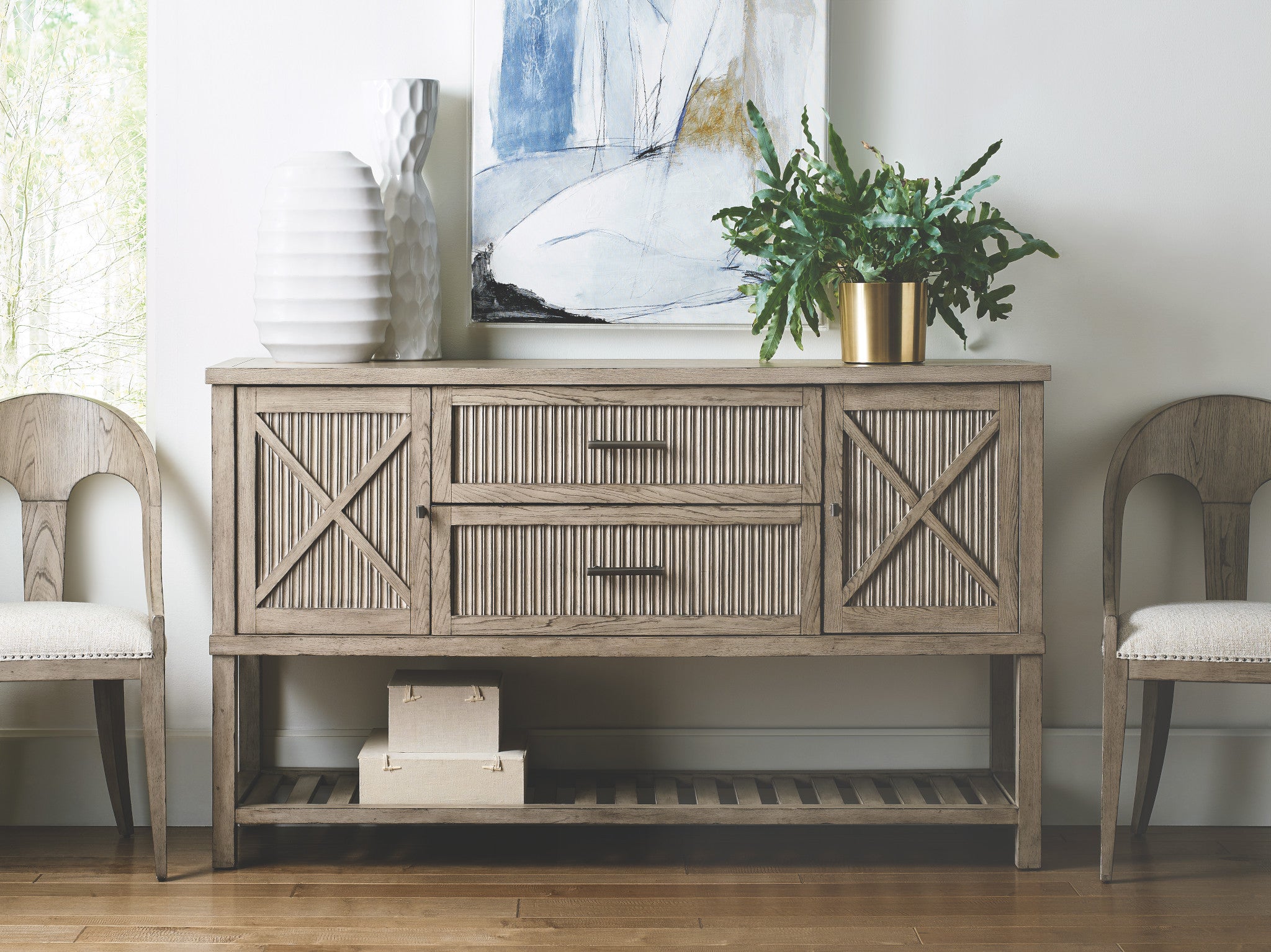 American Drew West Fork Sloan Sideboard in Aged Taupe