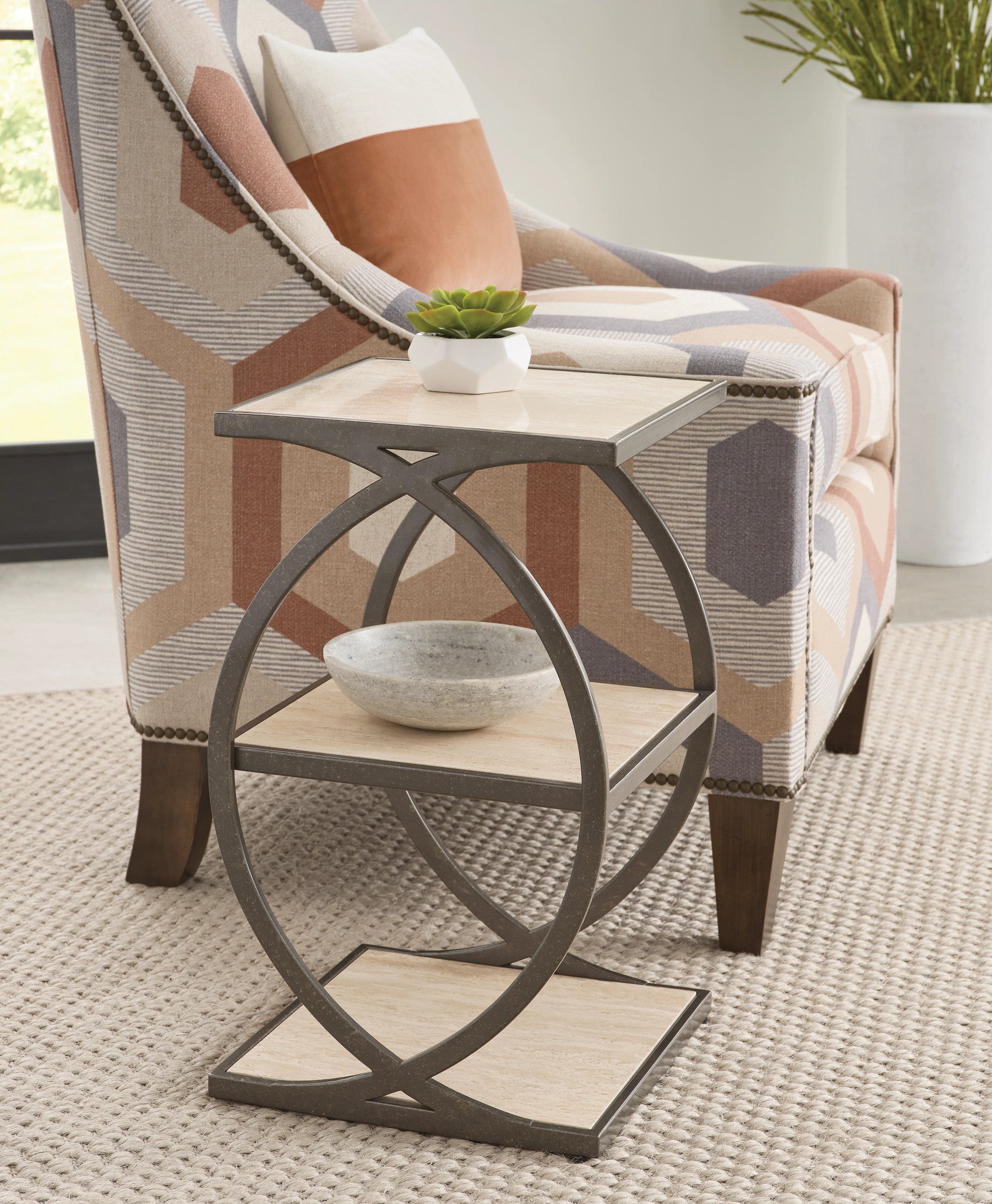 American Drew Windover Unison Accent Table in Sand
