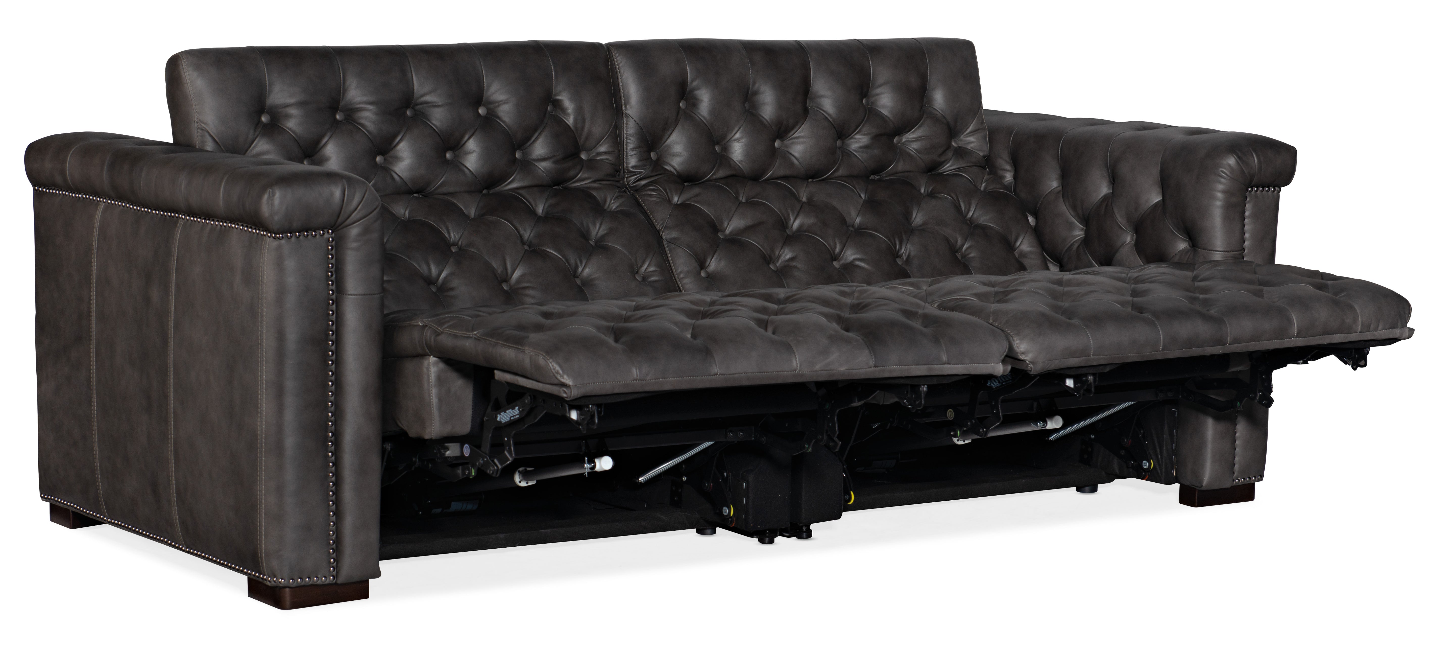 Hooker Furniture Savion 2 over 2 Sofa with Power Recline & Power Headrest in Grey