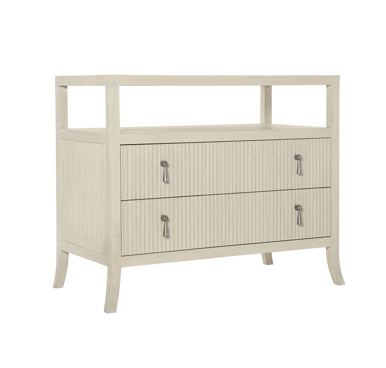 Bernhardt Furniture East Hampton Two Drawer Nightstand in Cerused Linen