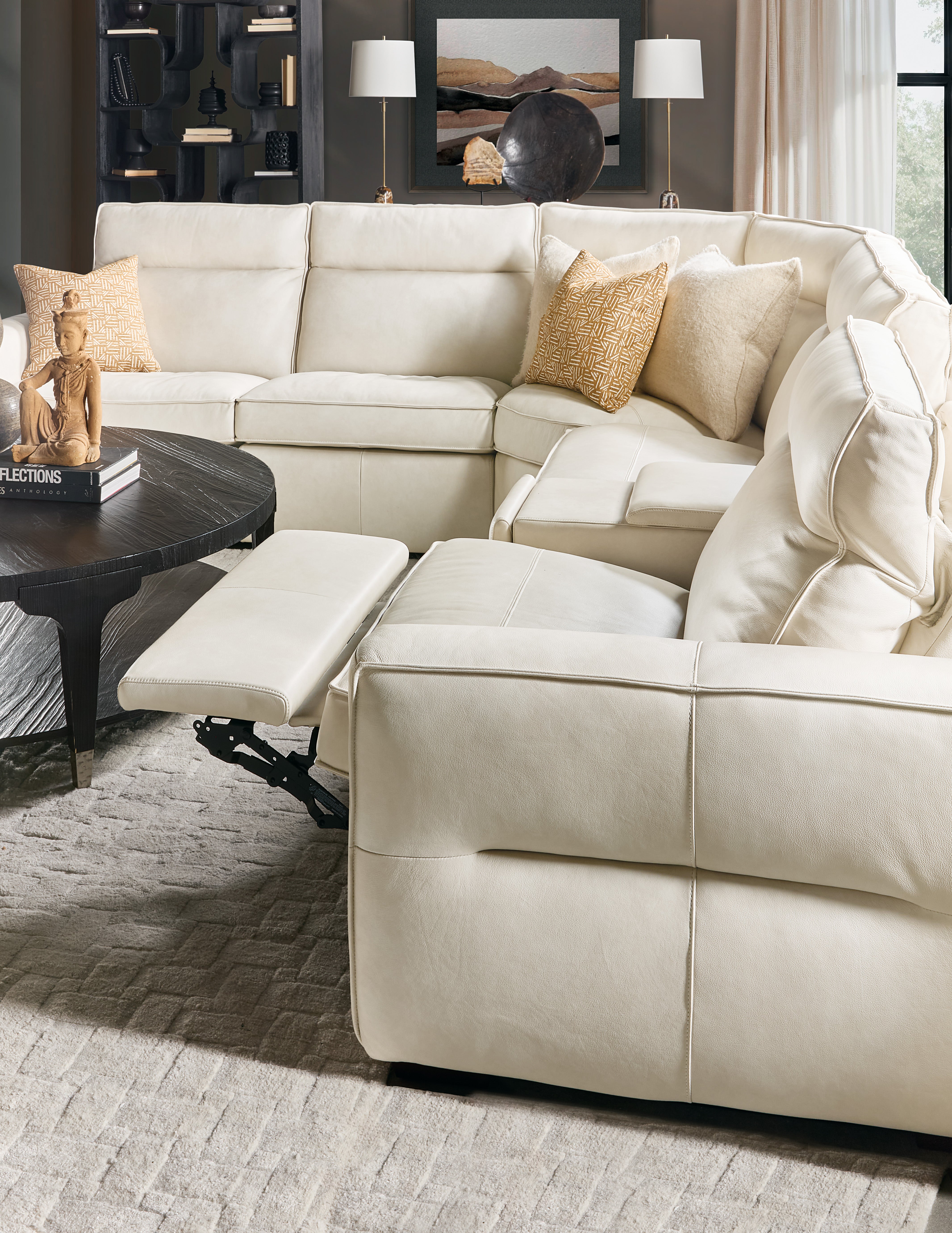 Hooker Furniture Vann Six-Piece Power Sectional in White
