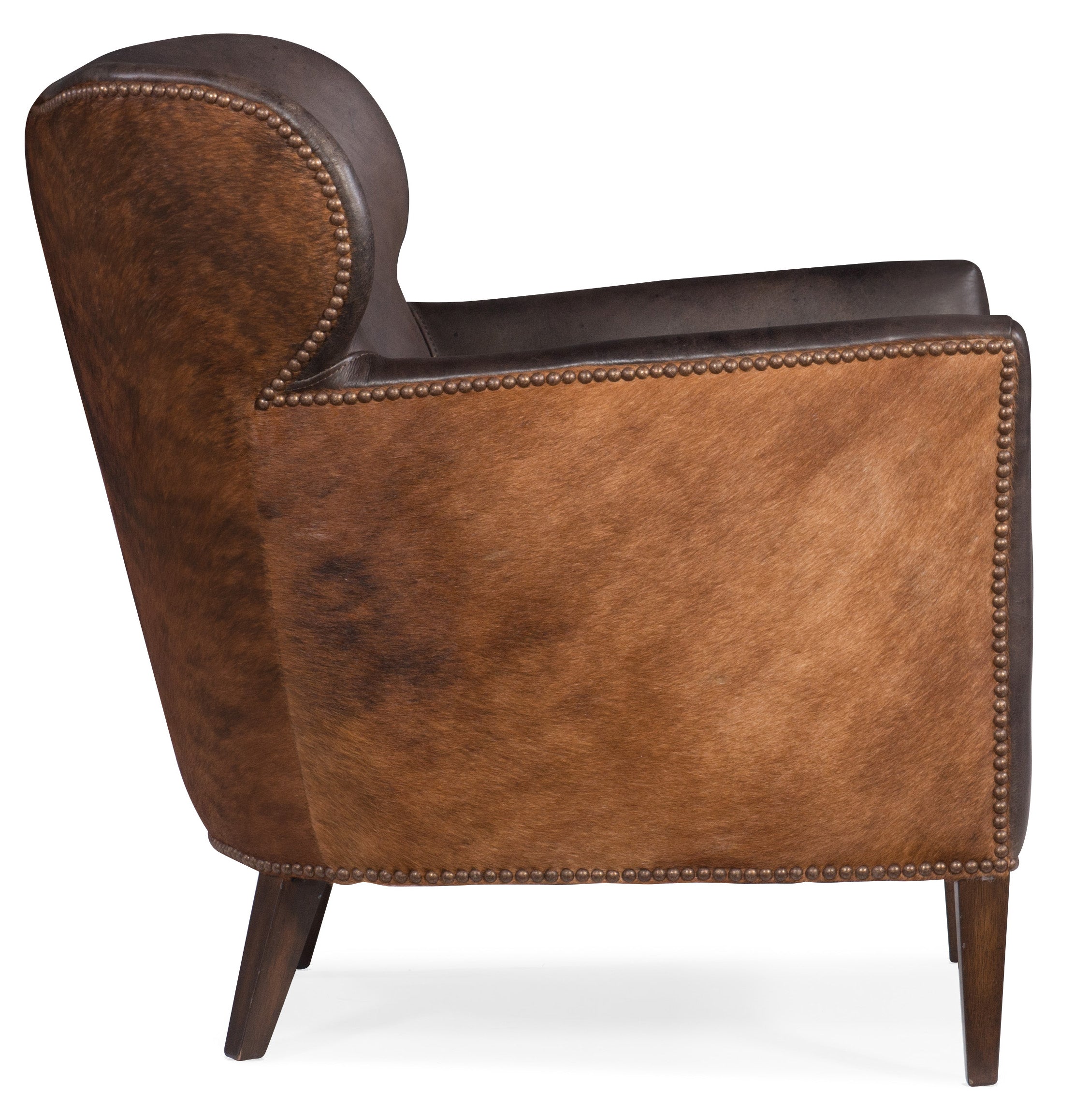 Hooker Furniture Kato leather Club Chair with Dark HOH in Dark Brown
