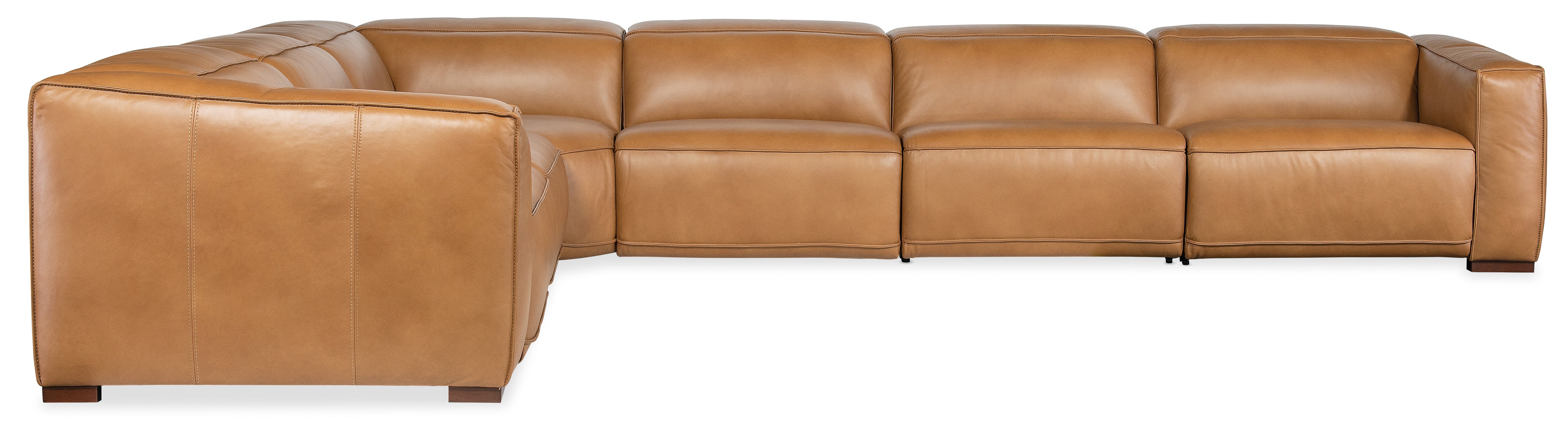 Hooker Furniture Fresco 6 Seat Sectional 4-Power Recline & Power Headrest in Brown