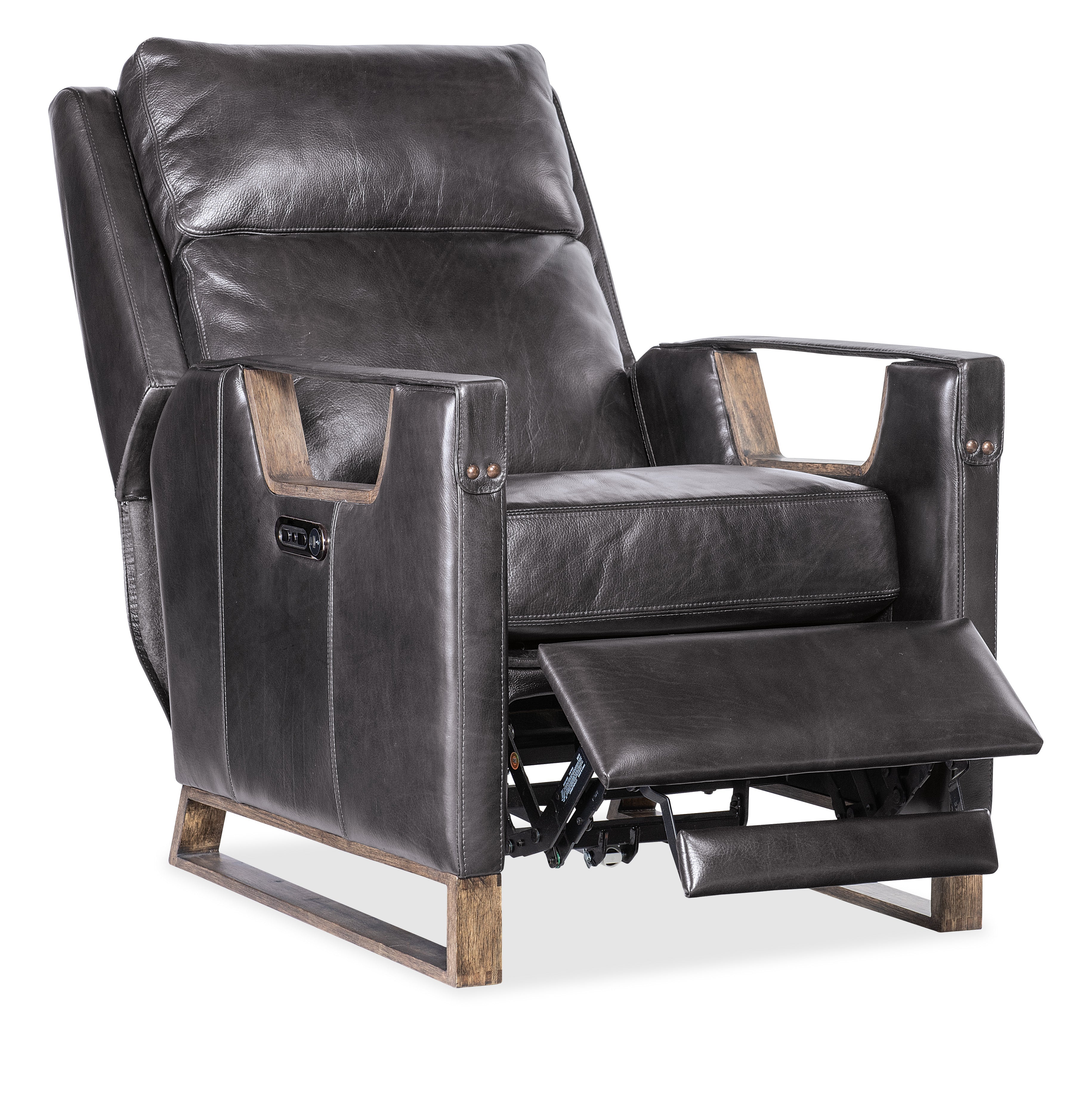 Hooker Furniture Relic Power Recliner w/Power Headrest in Black