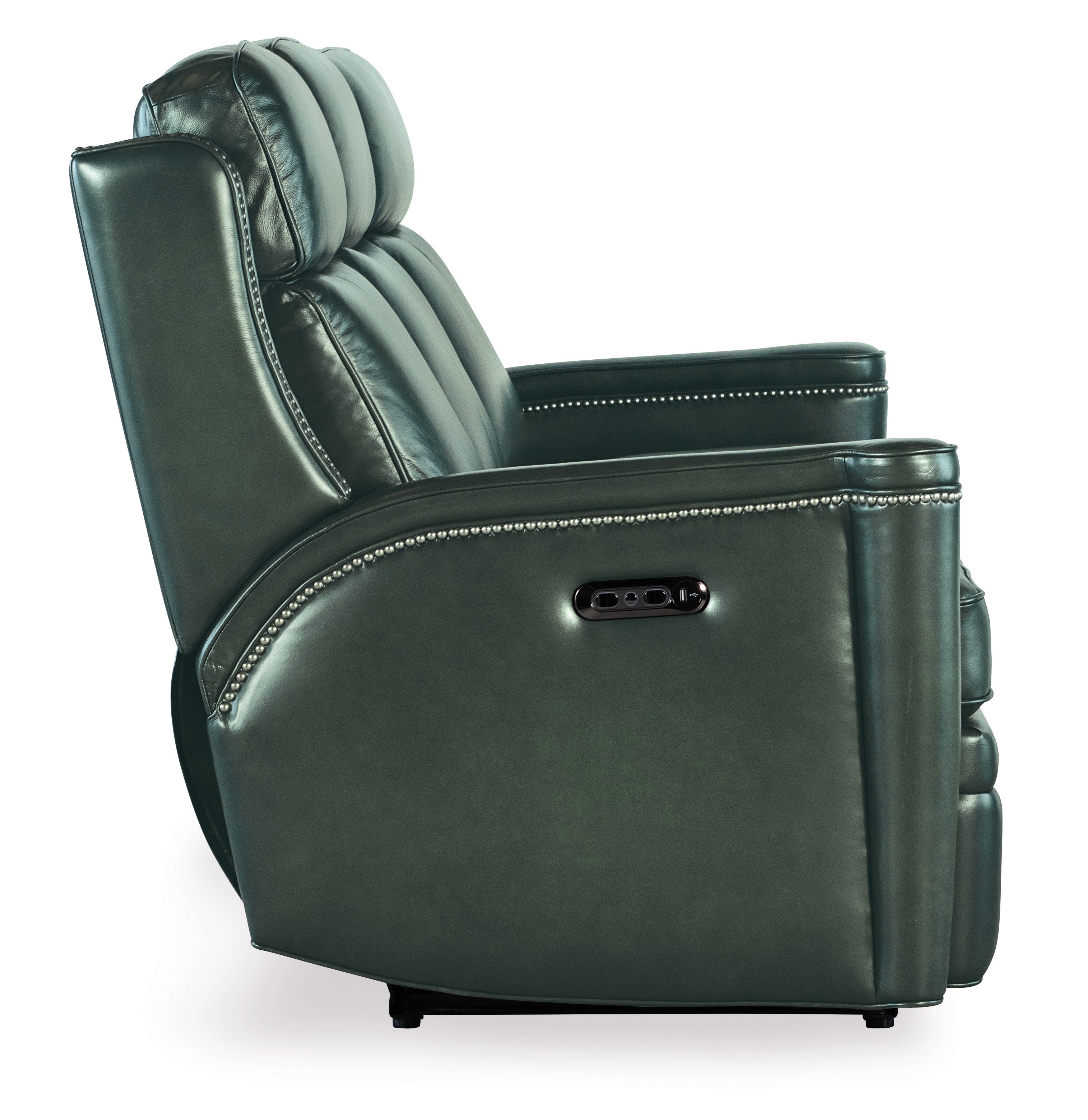 Hooker Furniture Hamilton Power Sofa with Power Headrest in Green