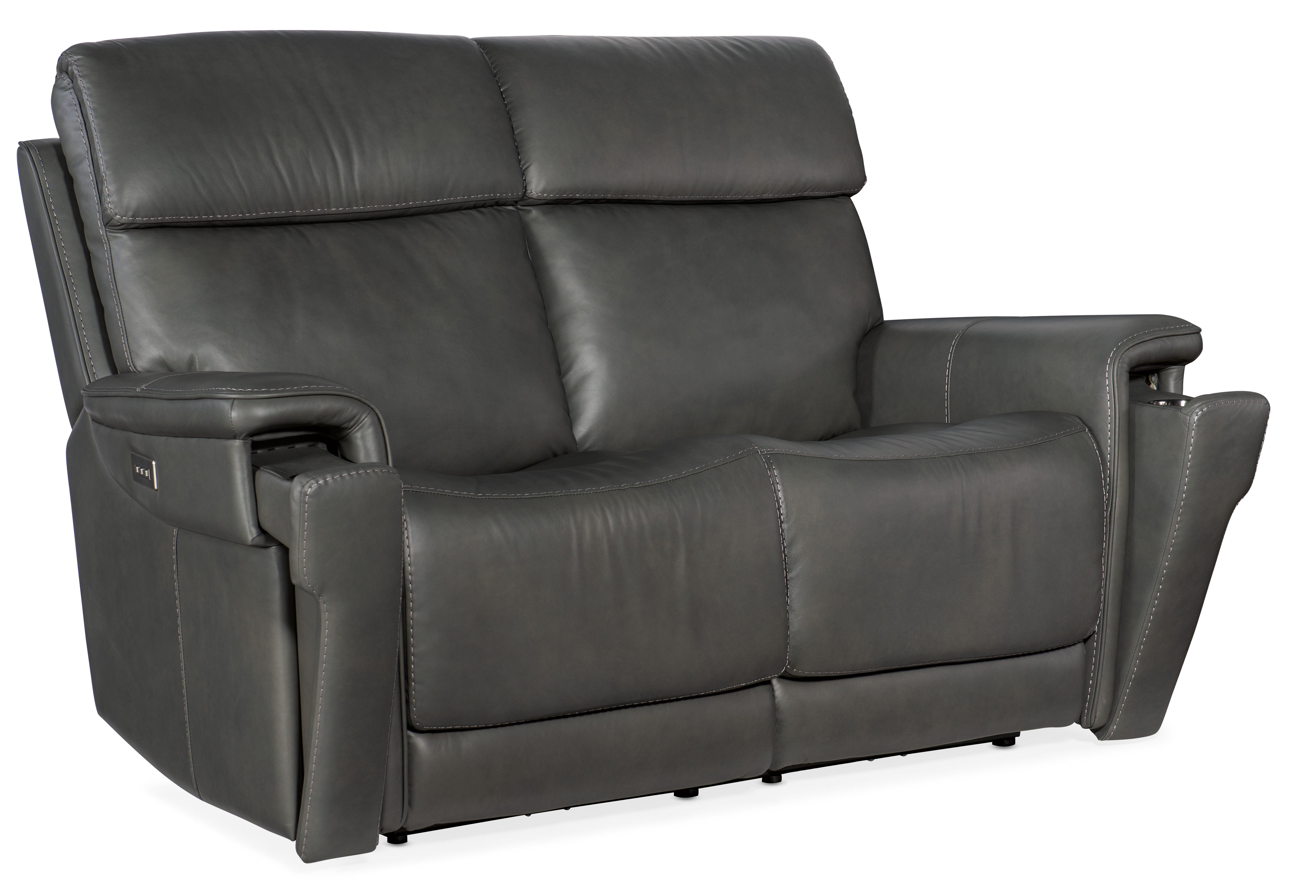 Hooker Furniture Lyra Zero Gravity Power Loveseat with Power Headrest and Lumbar in Medium Gray