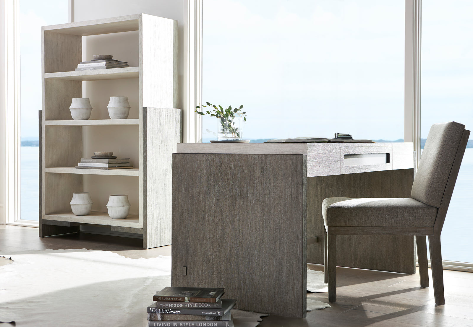 Bernhardt Furniture Foundations Desk in Light Shale & Linen