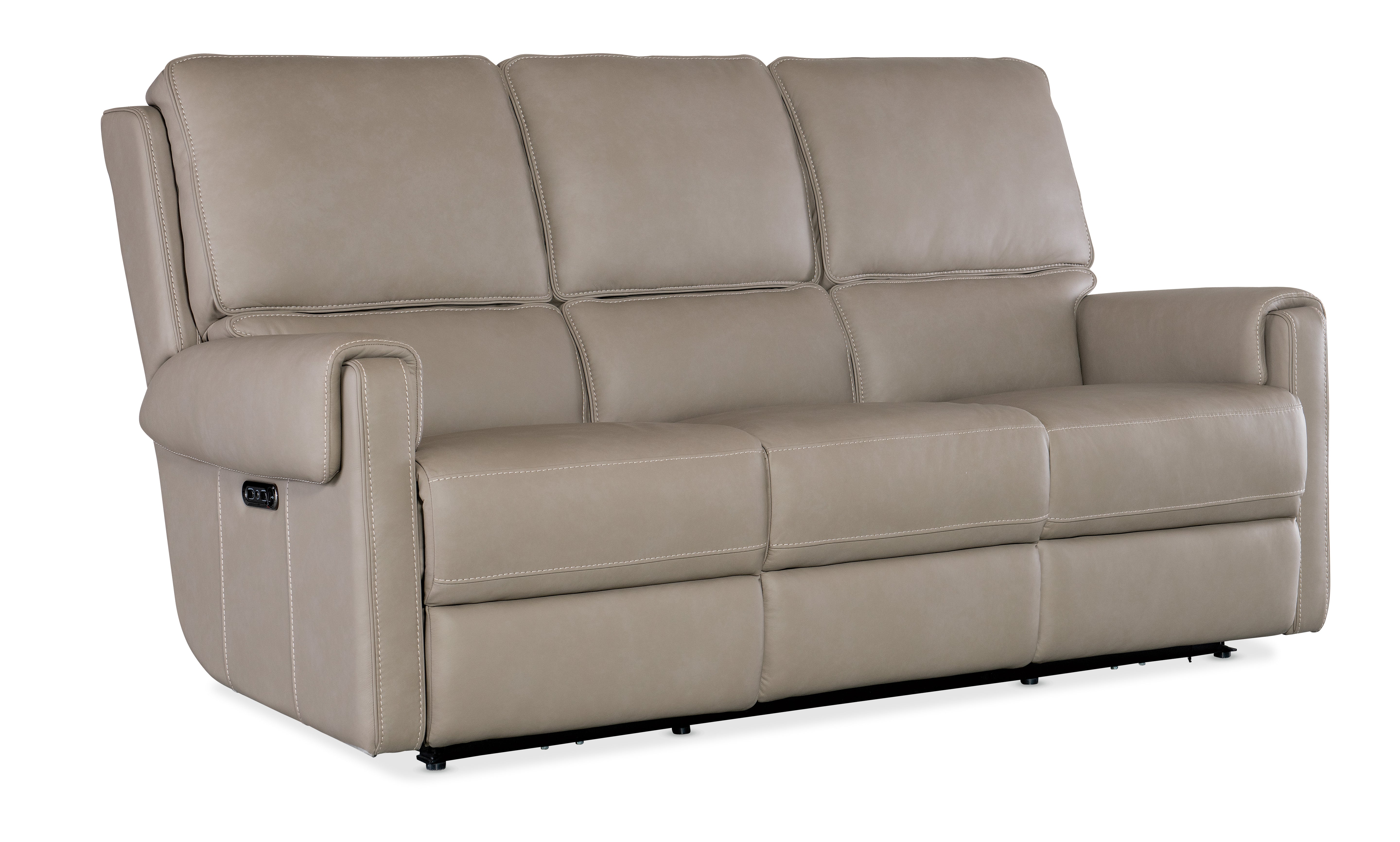 Hooker Furniture Somers Sofa with Power Recline & Power Headrest in Light Gray