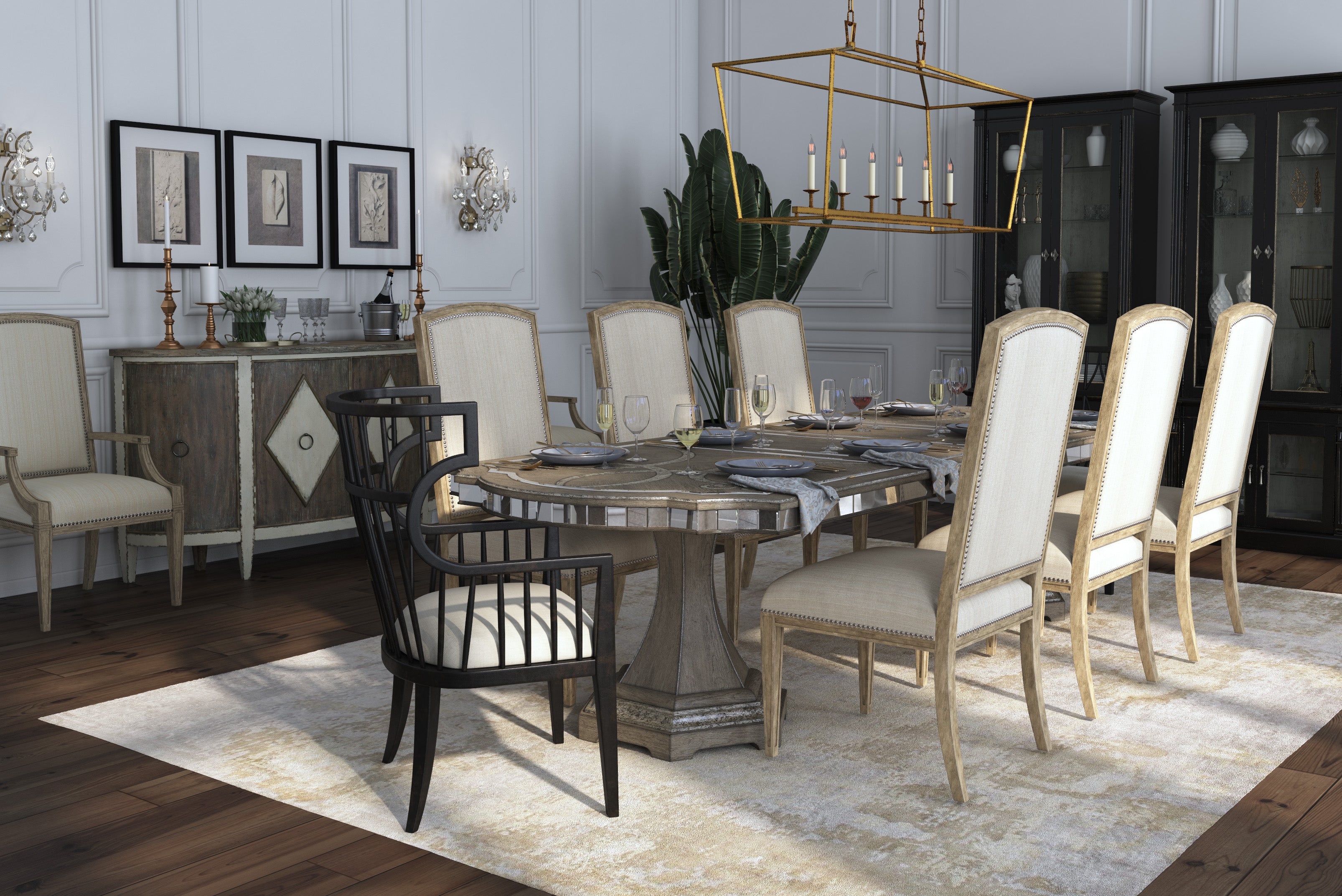 Hooker Furniture Sanctuary Rectangle Dining Table with 2-20in Leaves