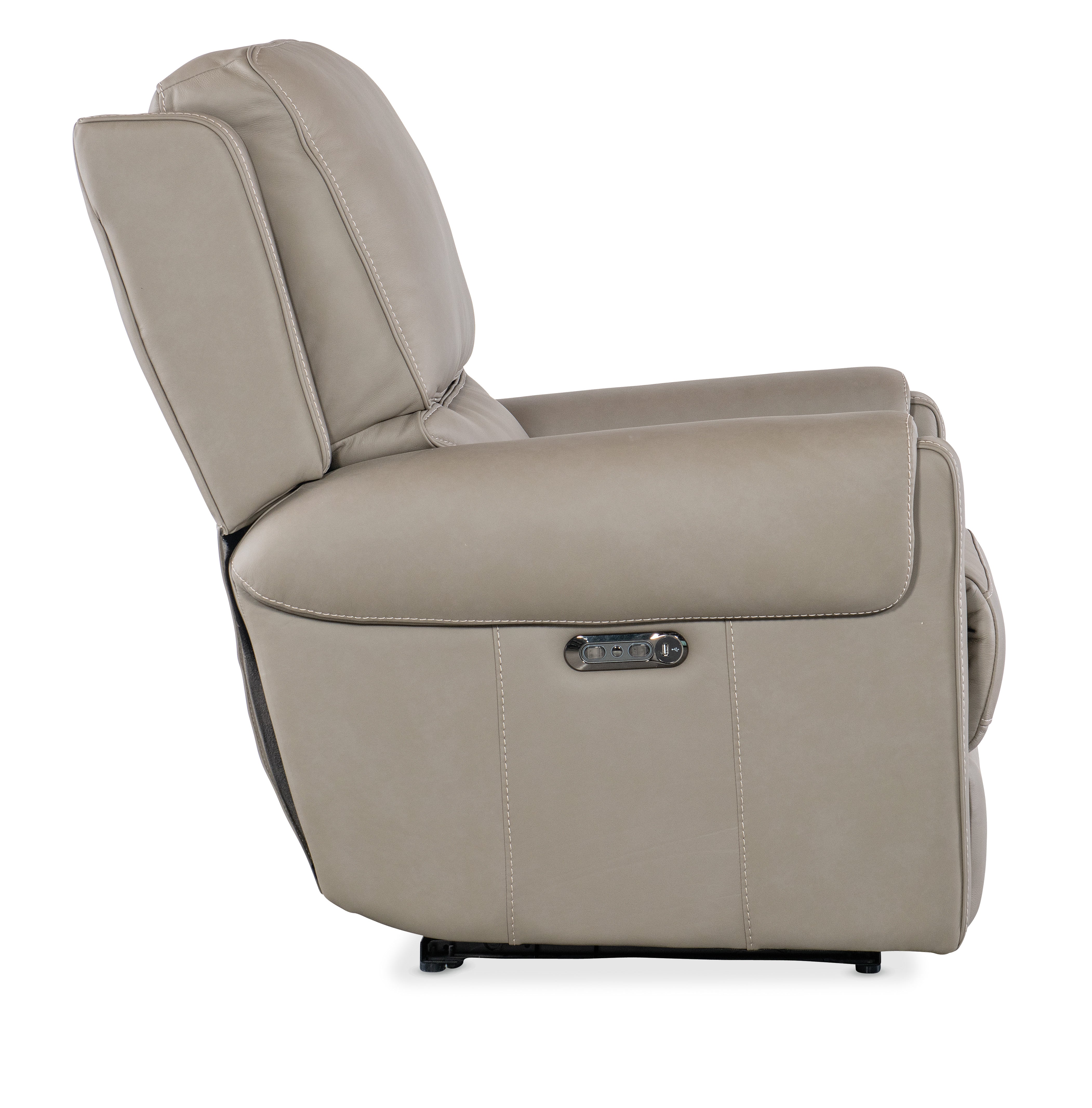 Hooker Furniture Somers Power Recliner with Power Headrest in Light Gray