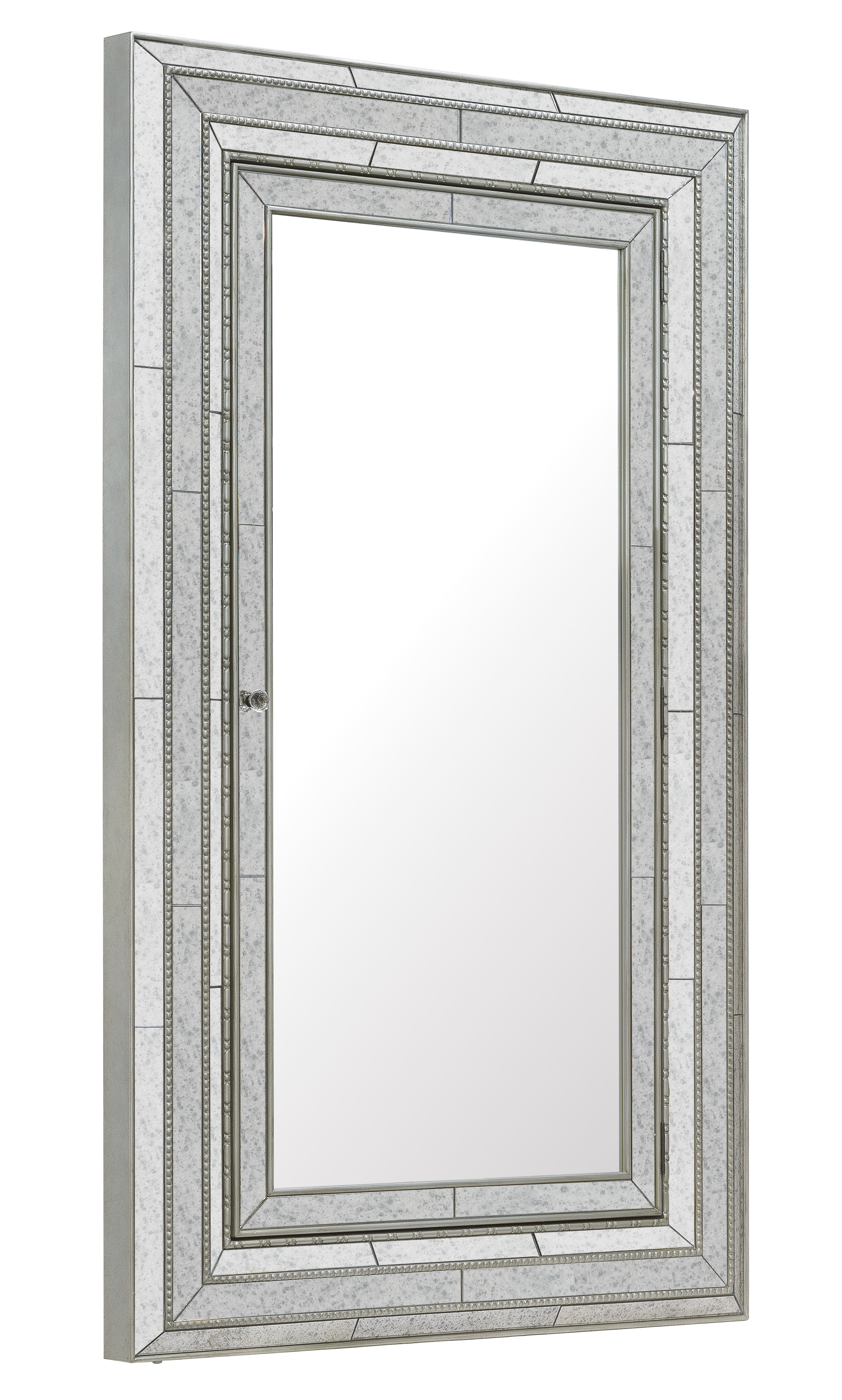 Hooker Furniture Melange Glamour Floor Mirror withJewelry Armoire Storage in Champagne