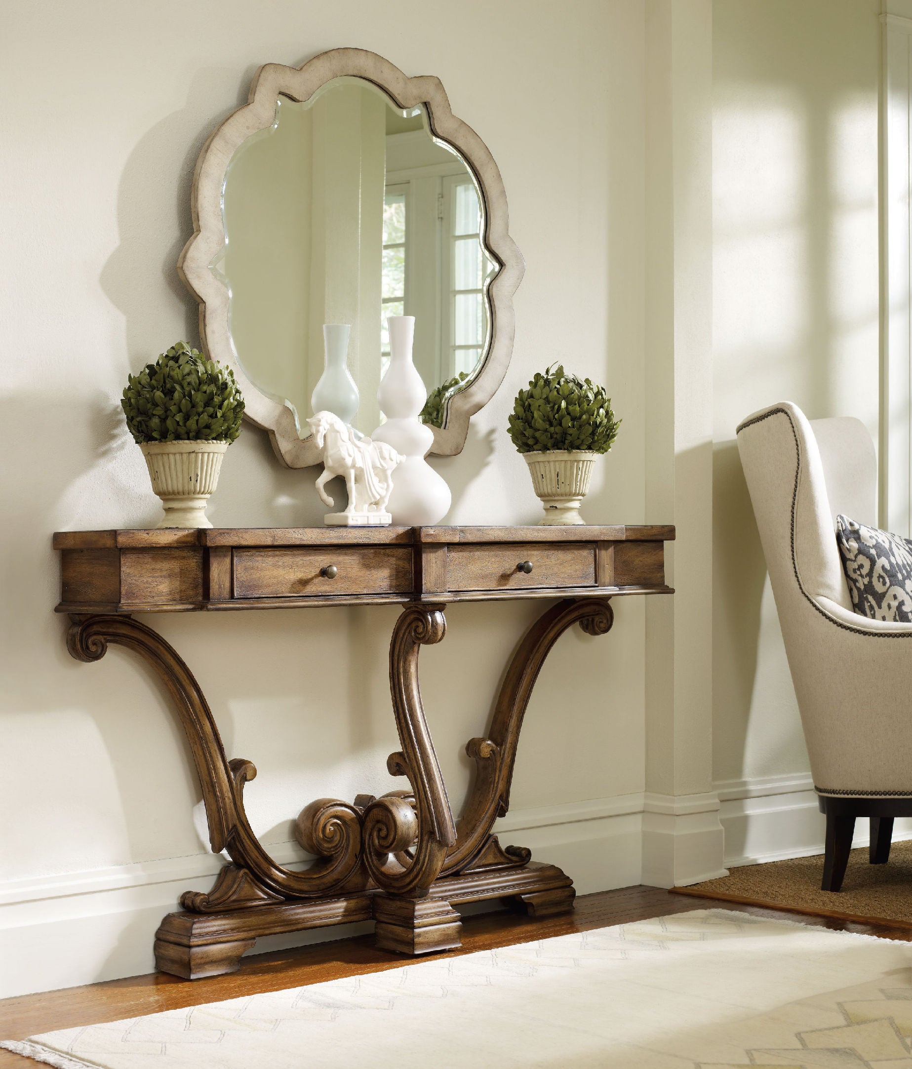 Hooker Furniture Sanctuary Thin Console-Amber Sands in Medium Brown