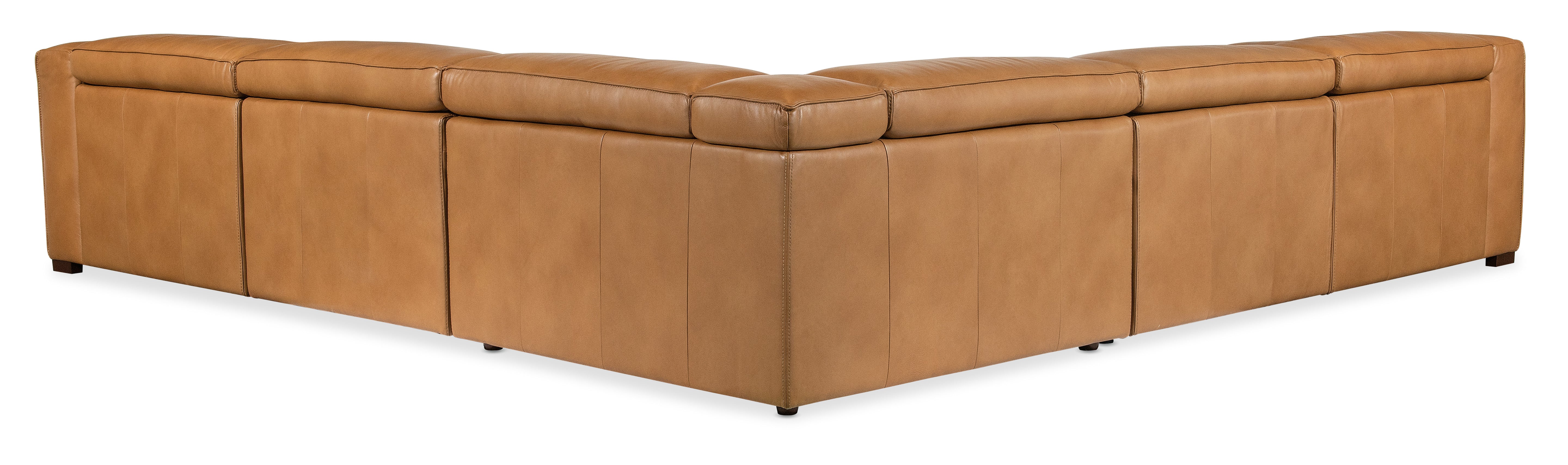 Hooker Furniture Fresco 5 Seat Sectional 4-Power Recline & Power Headrest in Brown