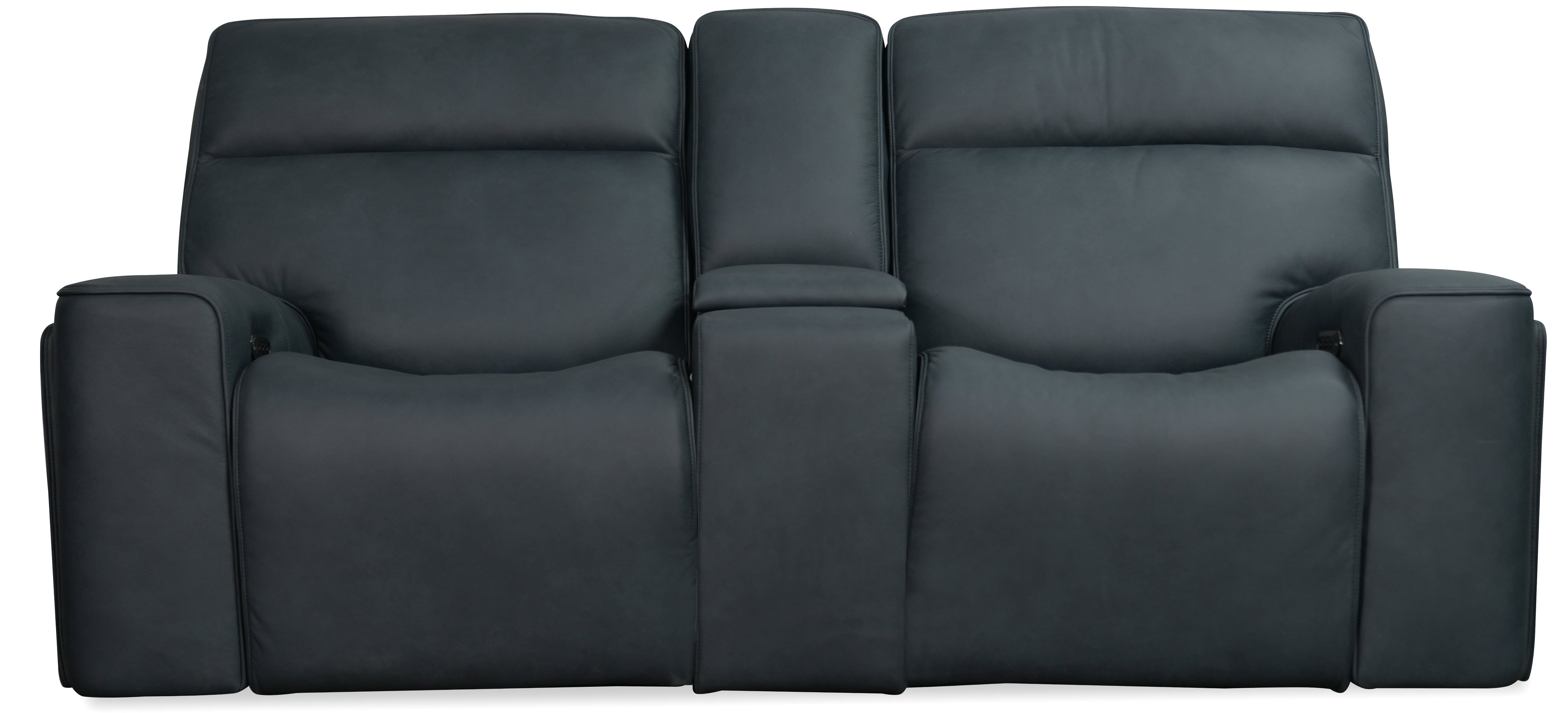 Hooker Furniture Riverton Power Gliding Console Loveseat with Power Headrest and Lumbar in Blue