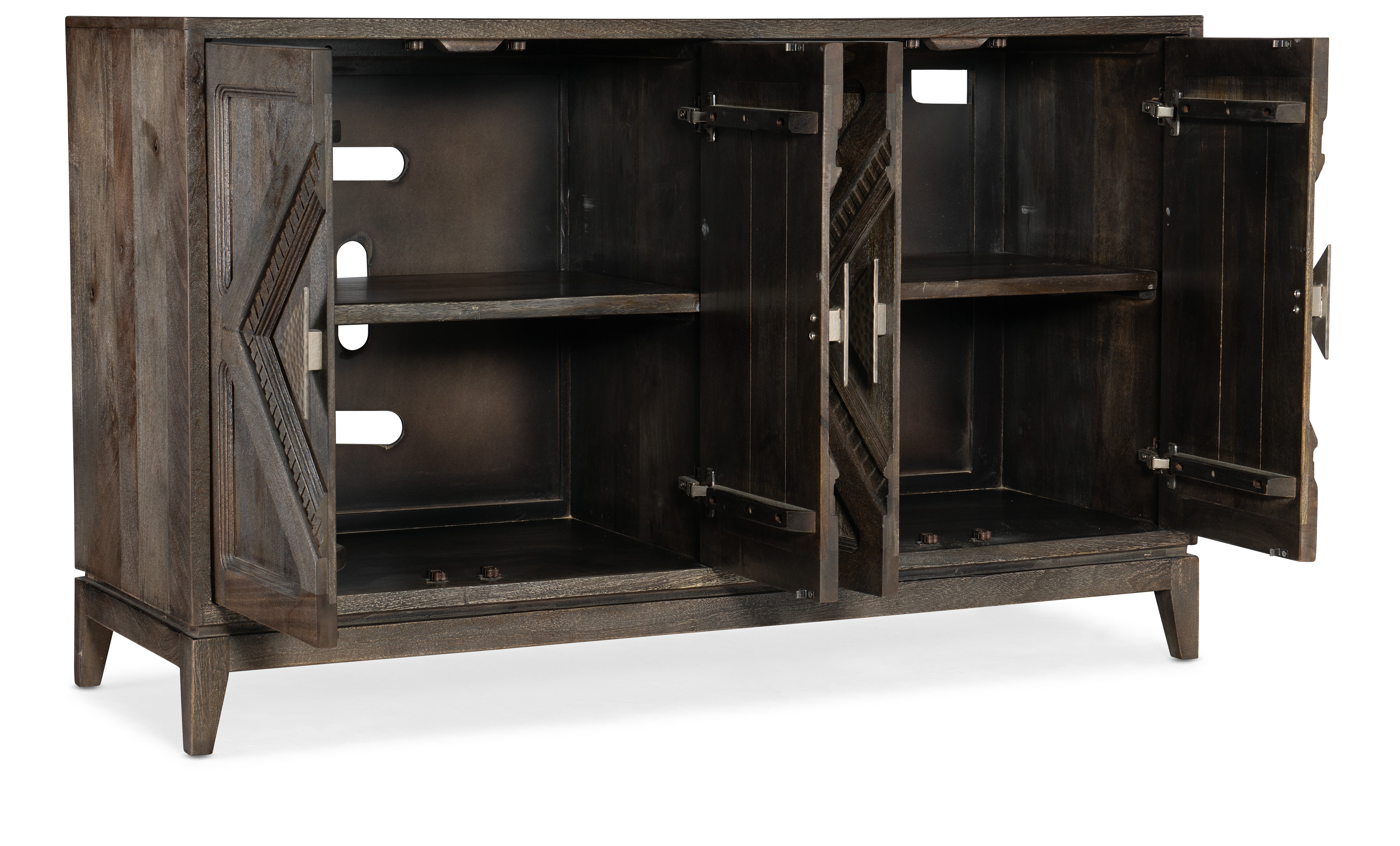 Hooker Furniture Commerce & Market Carved Accent Chest in Medium Brown
