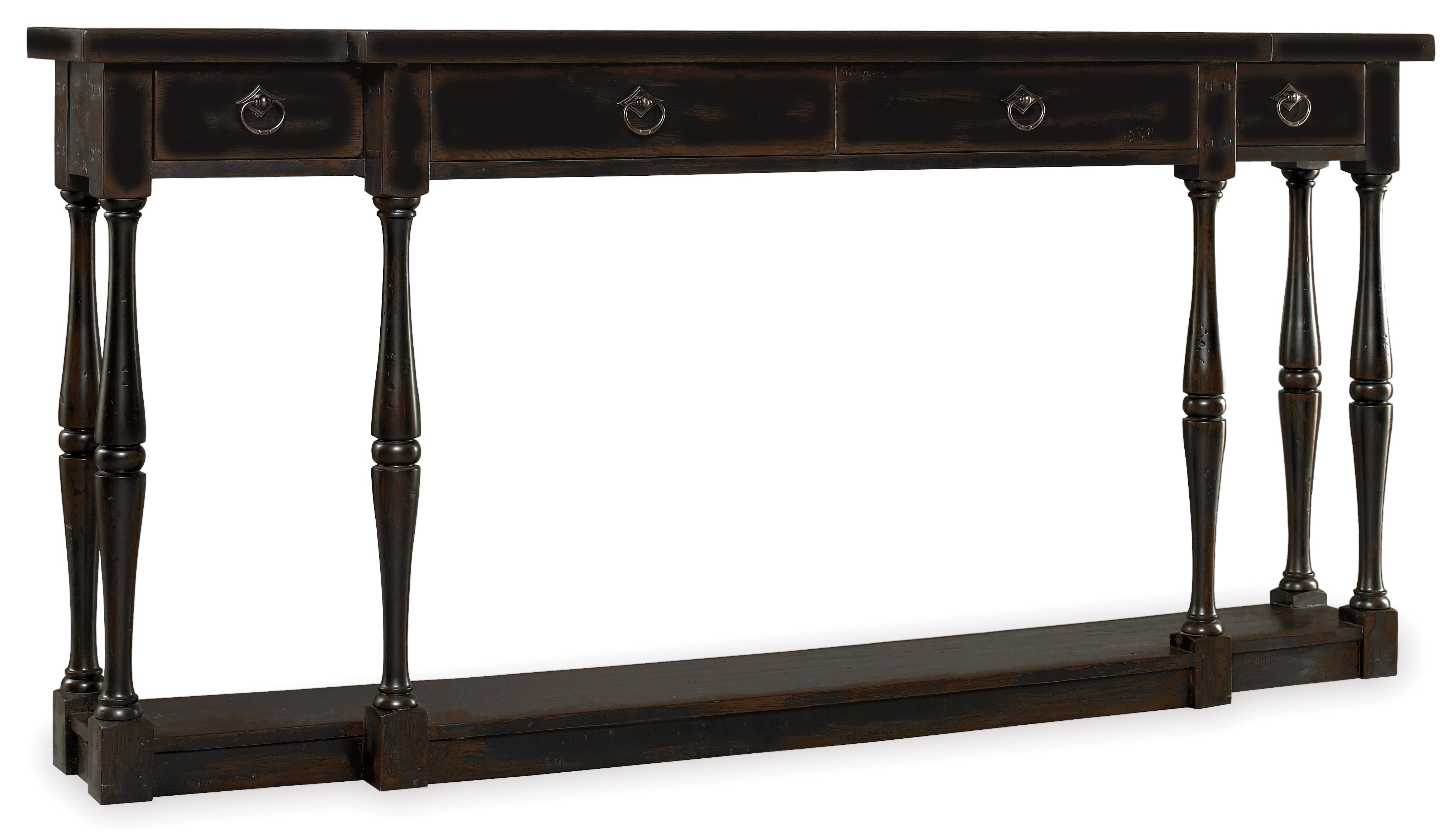 Hooker Furniture Sanctuary Four-Drawer Thin Console - Ebony in Black
