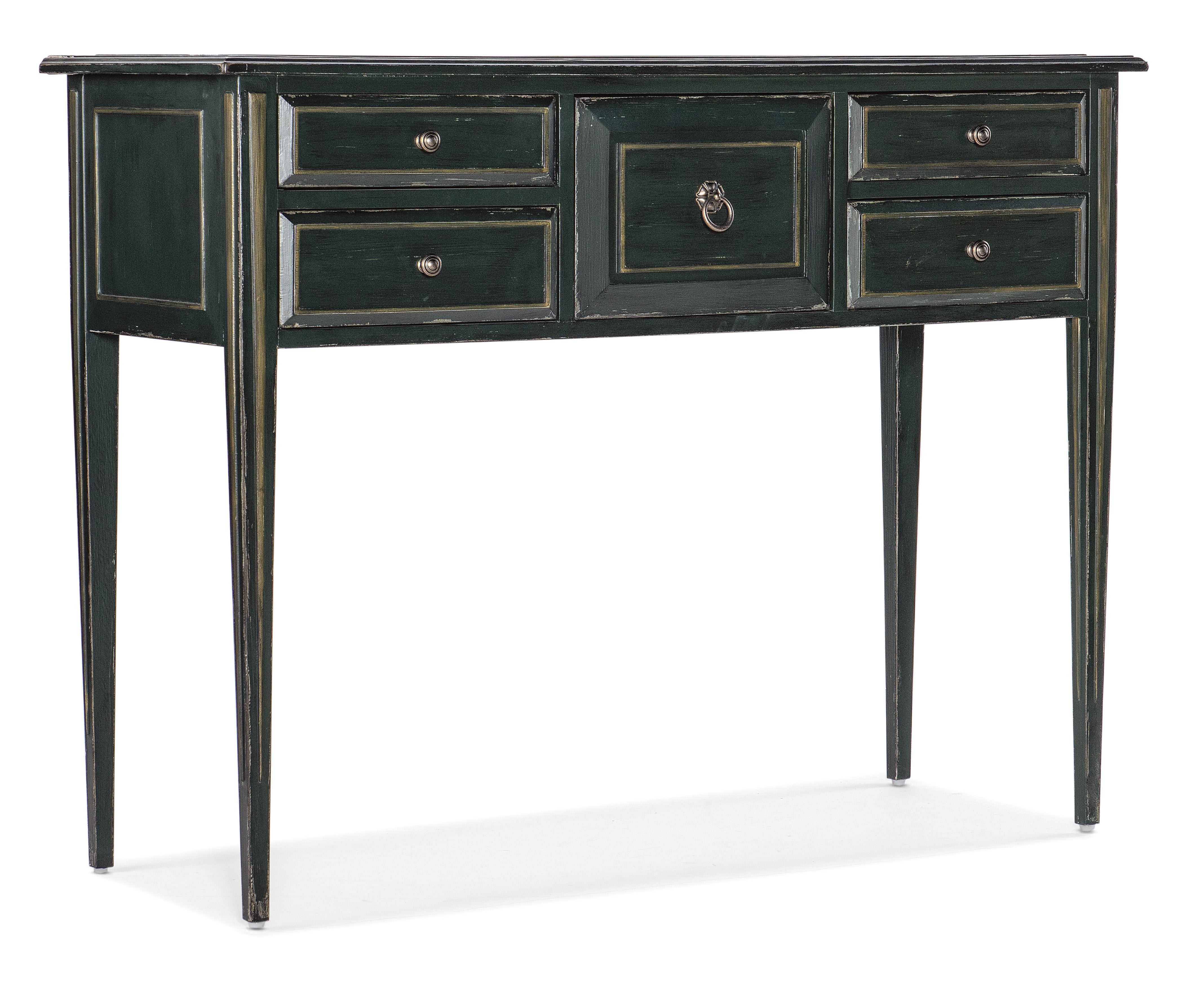 Hooker Furniture Charleston Five-Drawer Console Table in Dark Green