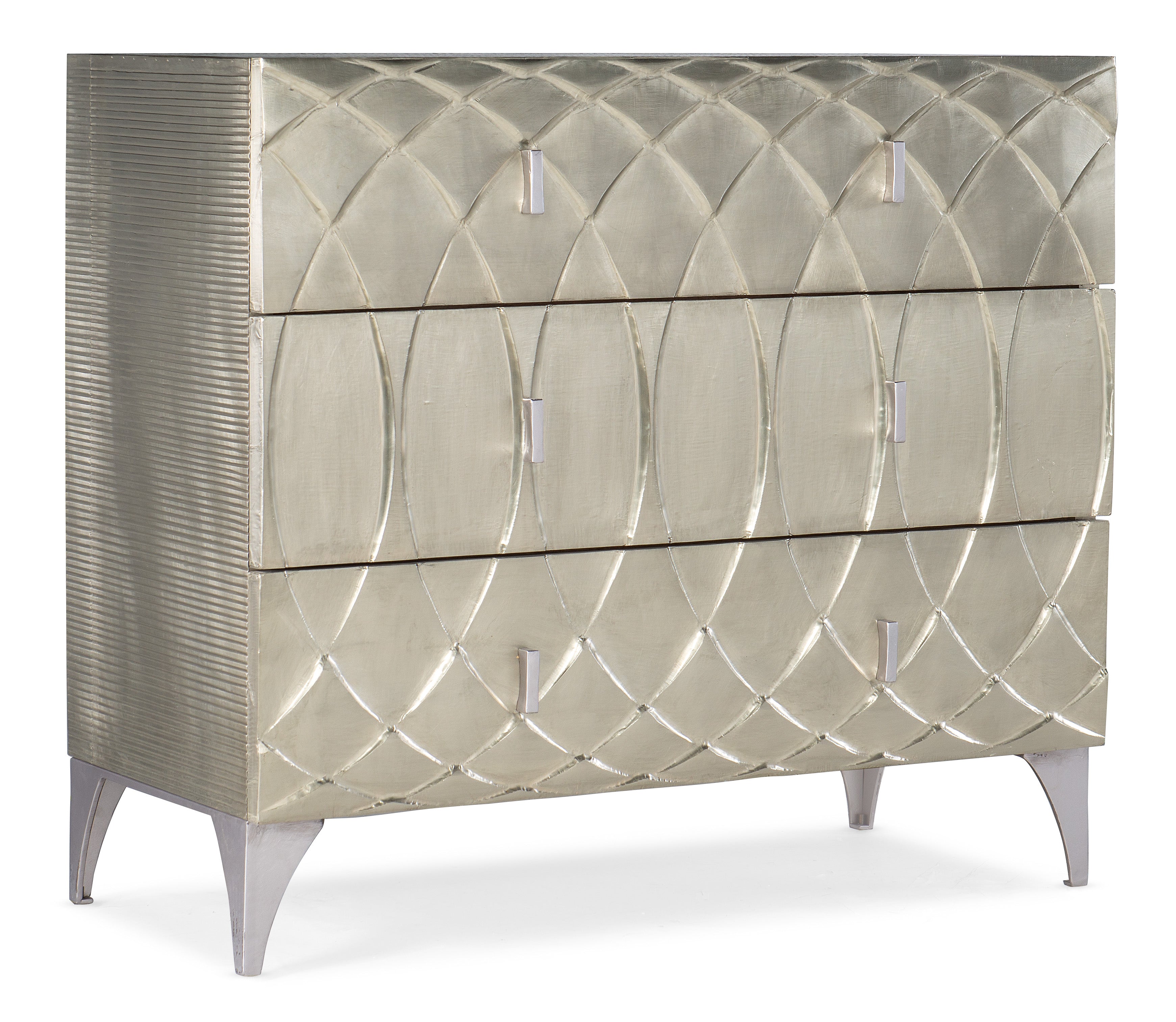 Hooker Furniture Melange Mathilda Three Drawer Chest in Silvers