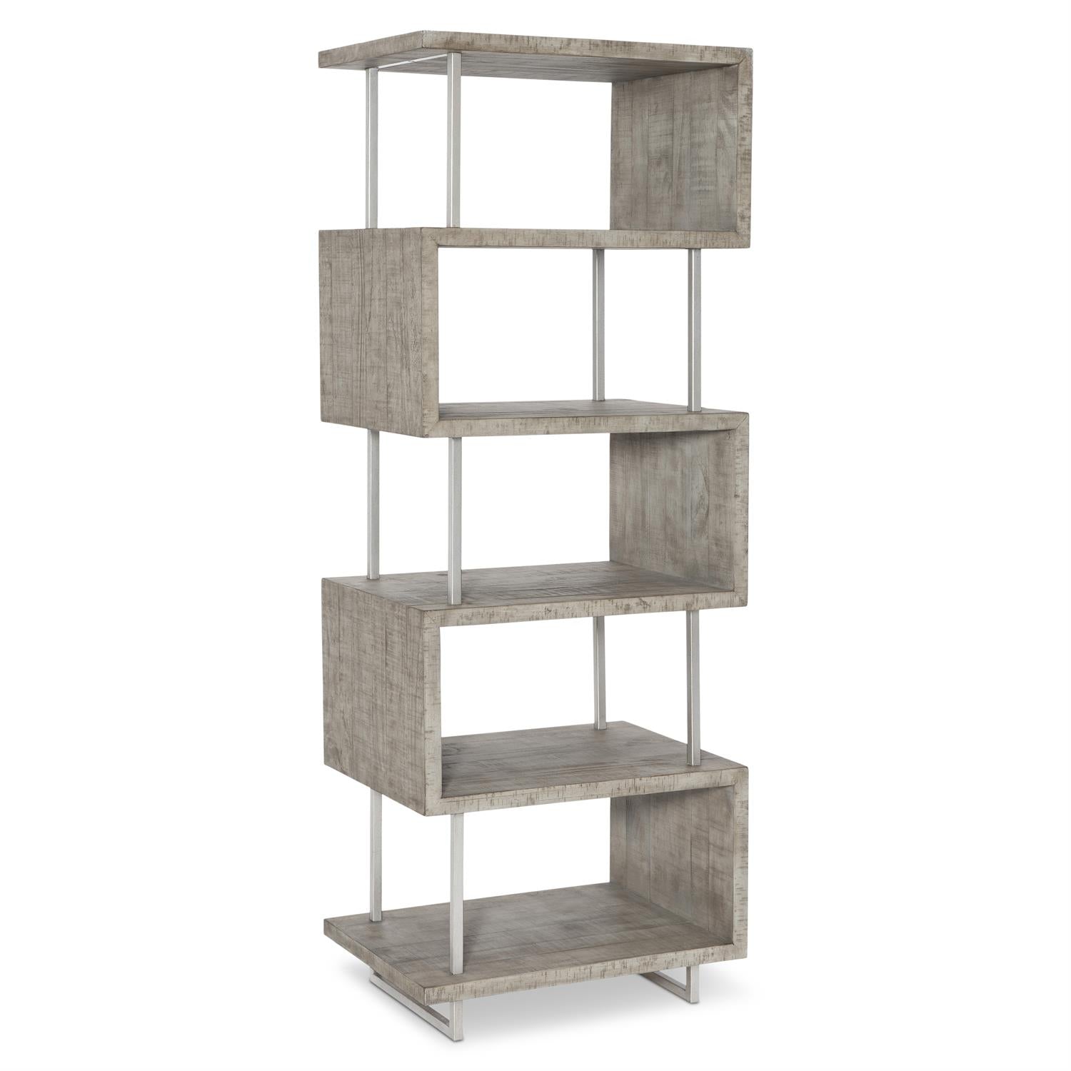 Bernhardt Furniture Highland Park Polk Etagere in Morel/Glazed Silver