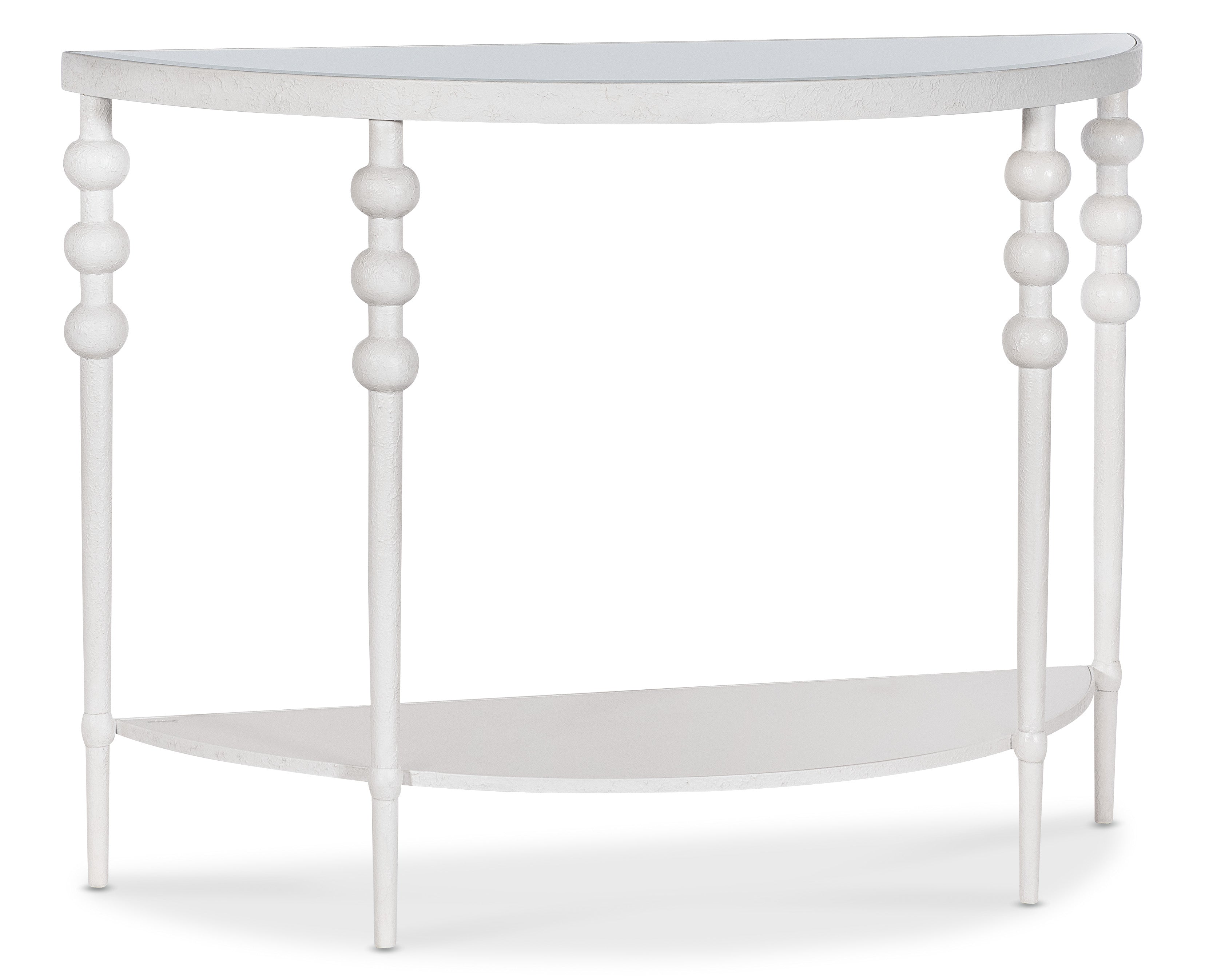 Hooker Furniture Melange On the Bright Side Demilune Console in Whites/Creams/Beiges