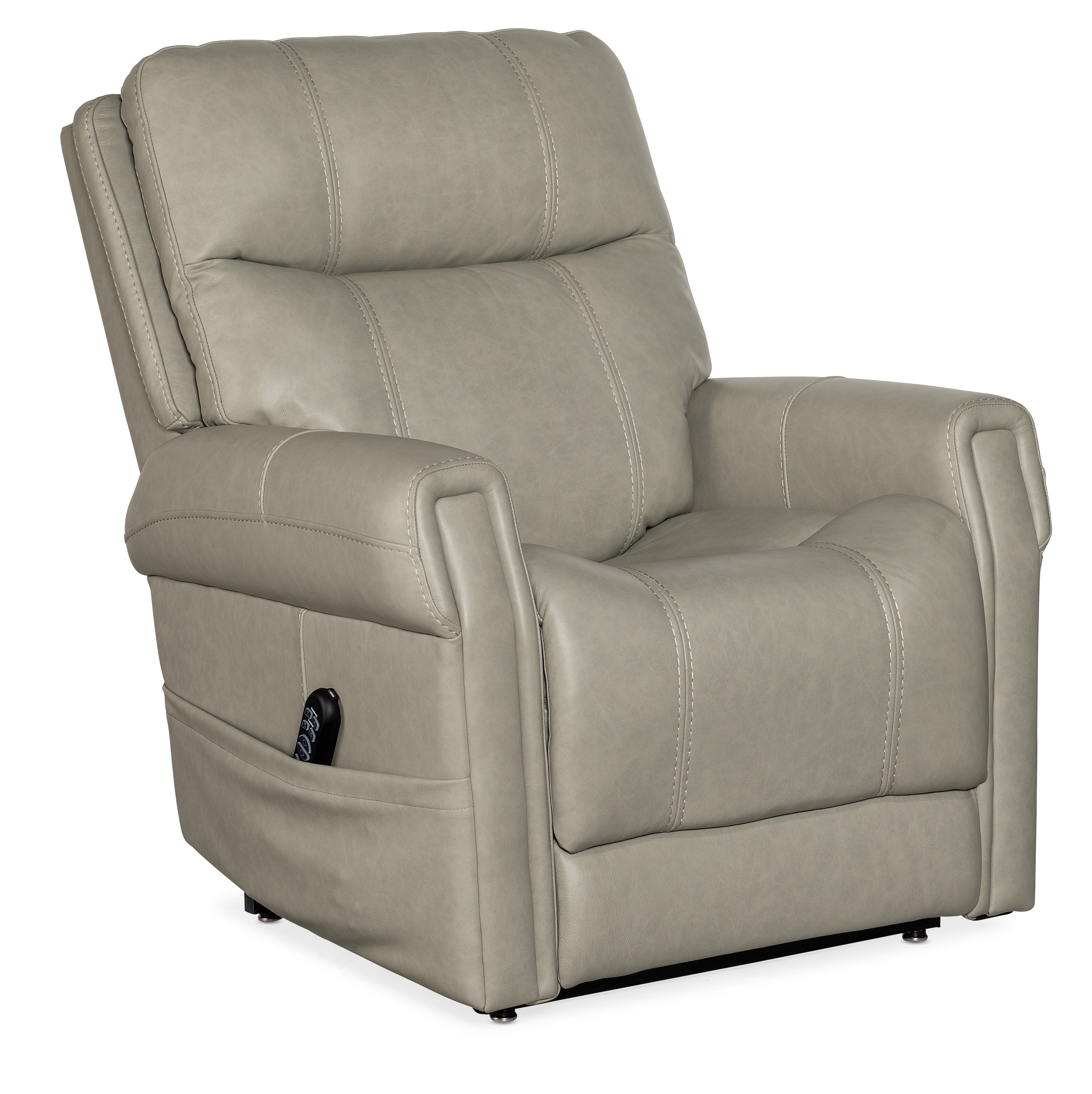 Hooker Furniture Carroll Power Recliner with Power Headrest, Lumbar & Lift in Light Gray