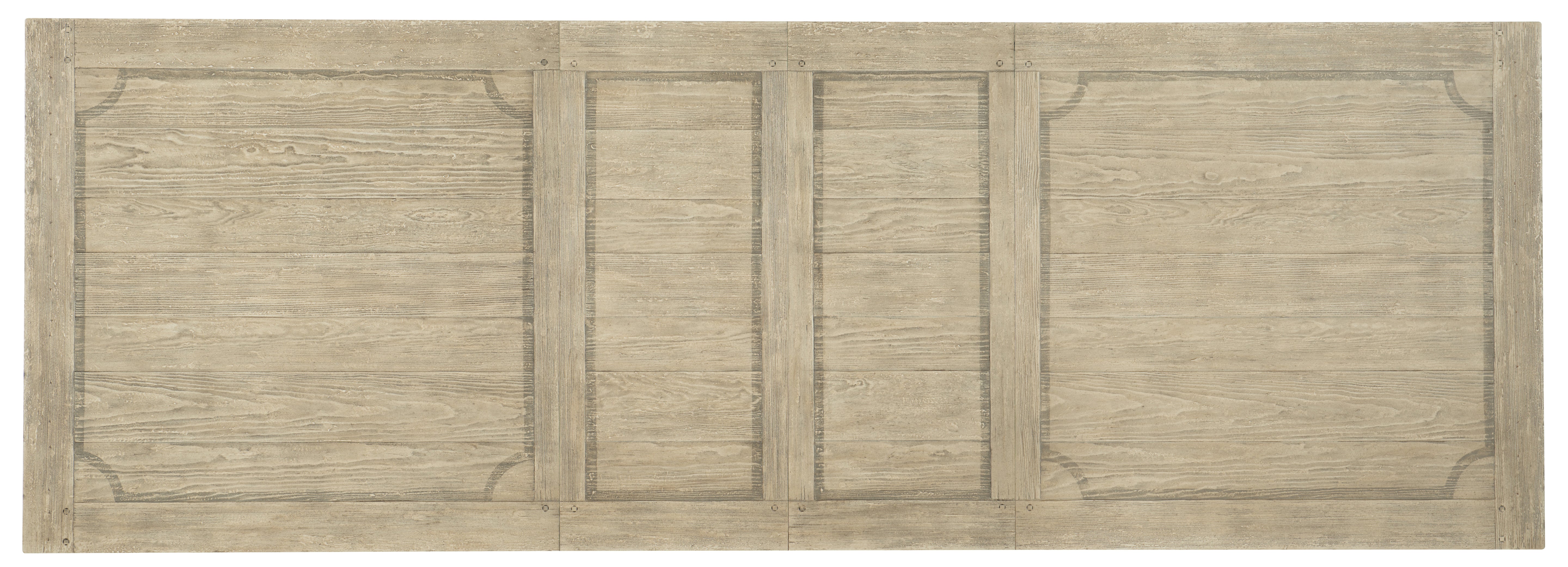 Hooker Furniture Ciao Bella 84in Trestle Table with 2-18in Leaves-Flaky White/Black