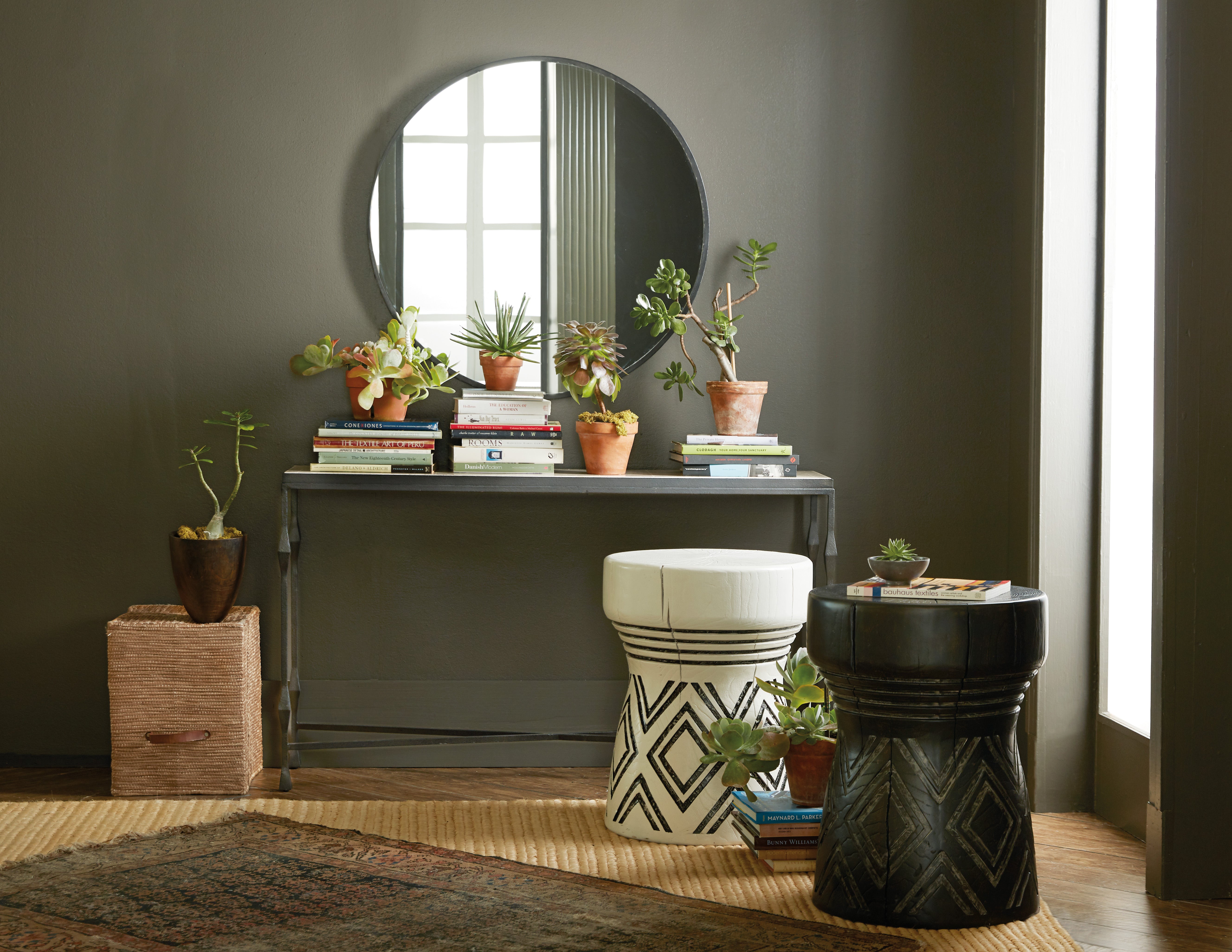 Hooker Furniture Commerce & Market Metal-Wood Console Table in Black