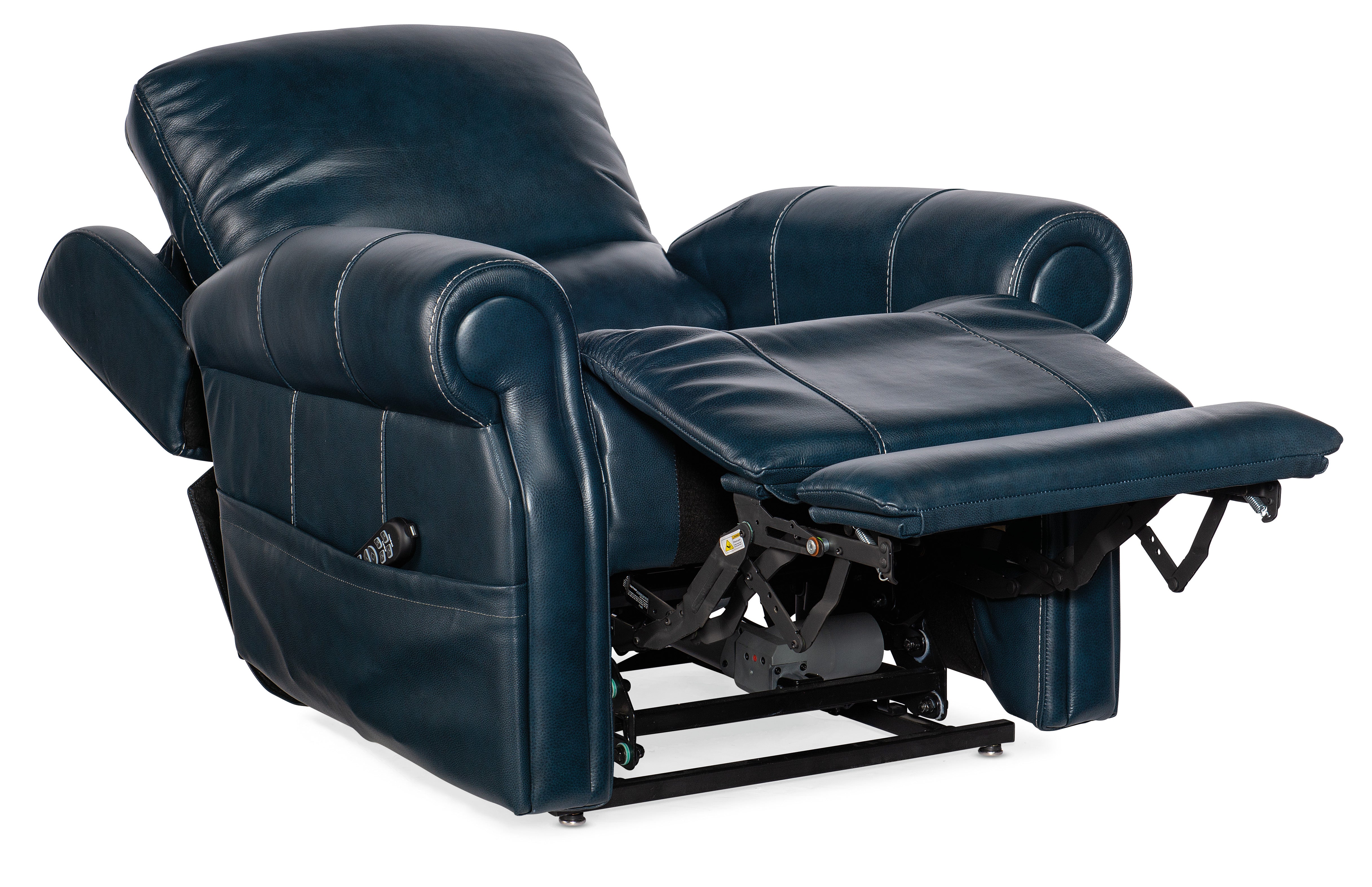 Hooker Furniture Eisley Power Recliner with Power Headrest, Lumbar & Lift in Dark Blue
