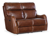 Hooker Furniture Harlan Zero Gravity Loveseat with Power Recline & Power Headrest in Brown