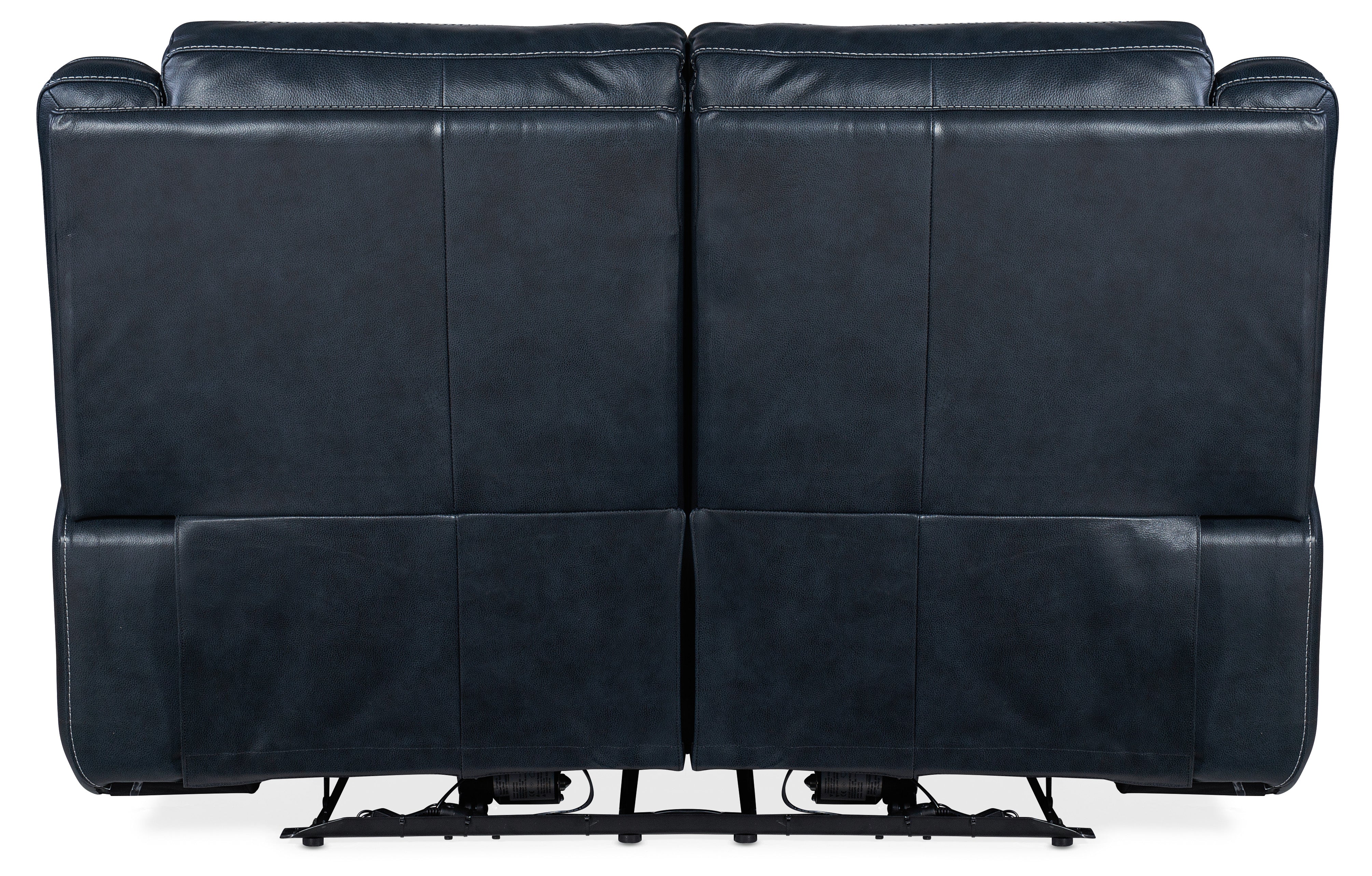 Hooker Furniture Montel Lay Flat Power Loveseat with Power Headrest & Lumbar in Medium Blue