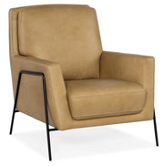 Hooker Furniture Amette Metal Frame Club Chair in Light Brown
