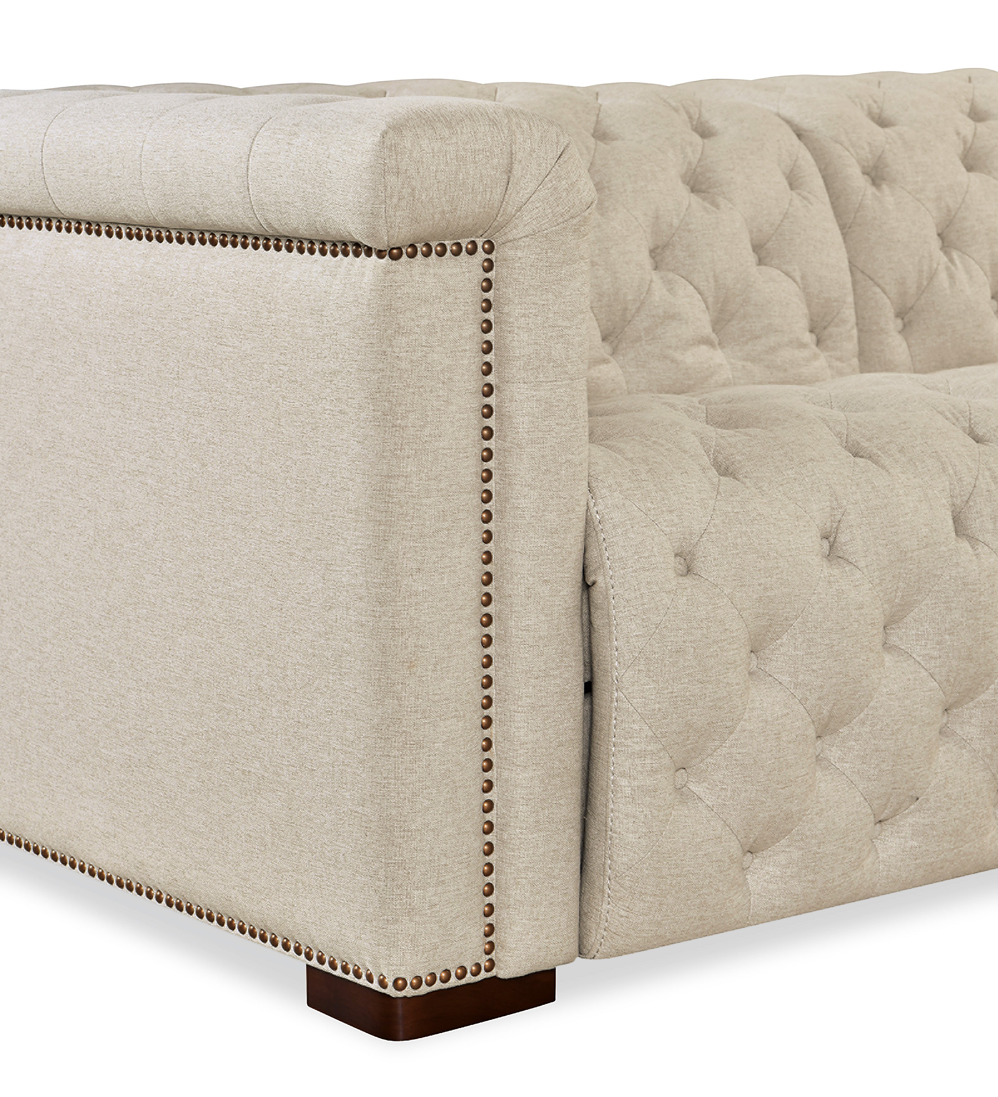 Hooker Furniture Savion Deux 6 Seat Sectional with Four Power Recliners and Seven Power Headrests in Beige