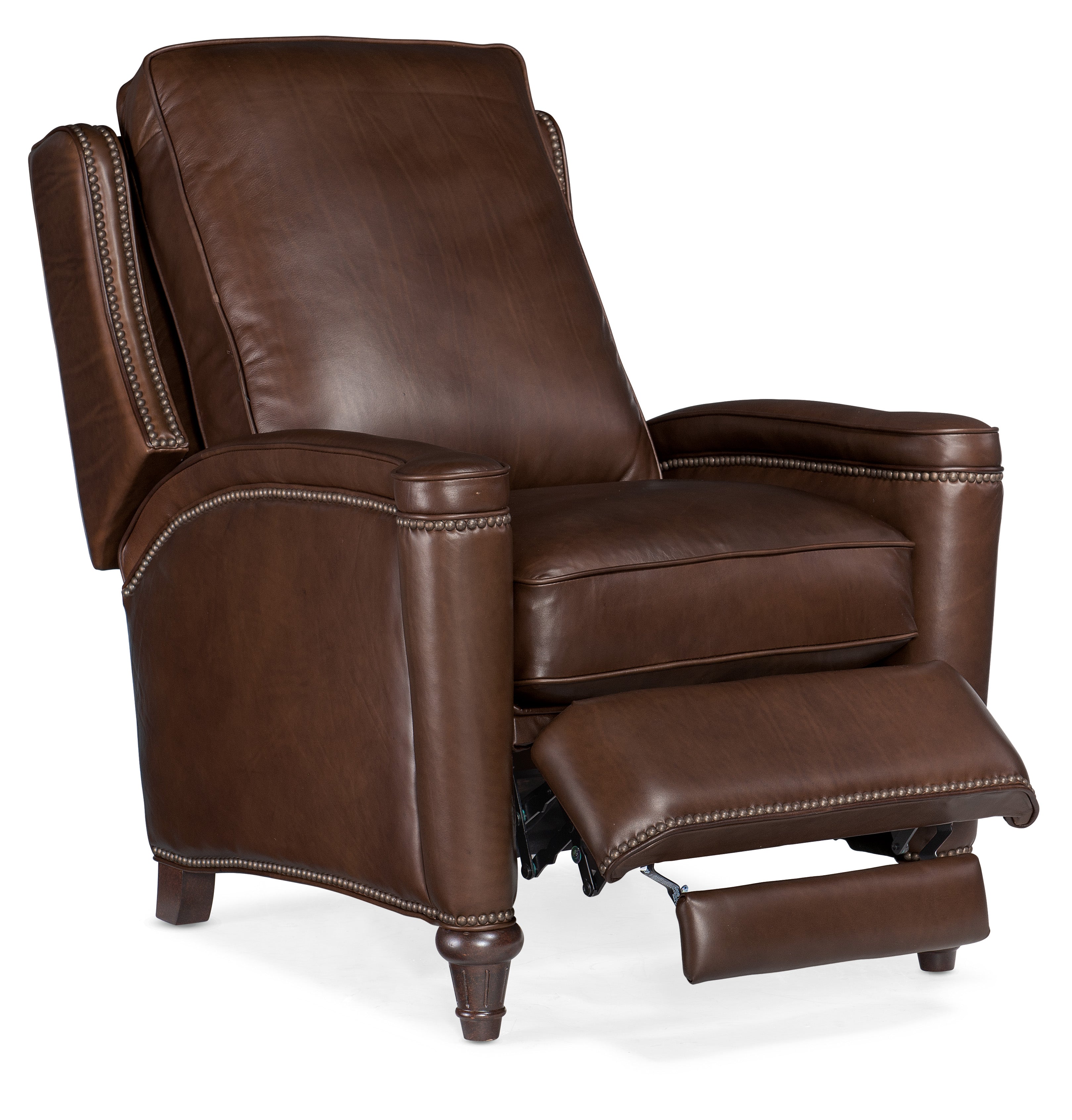 Hooker Furniture Rylea Manual Push Back Recliner in Dark Brown