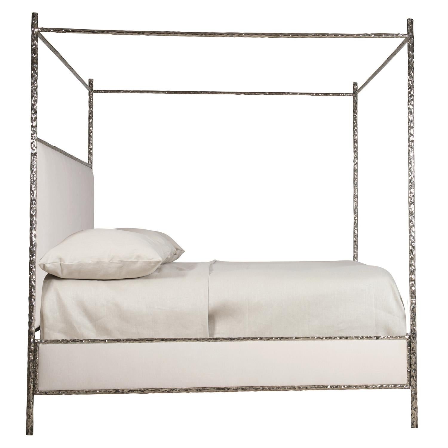Bernhardt Furniture Odette Fabric Canopy Bed King in Nickel