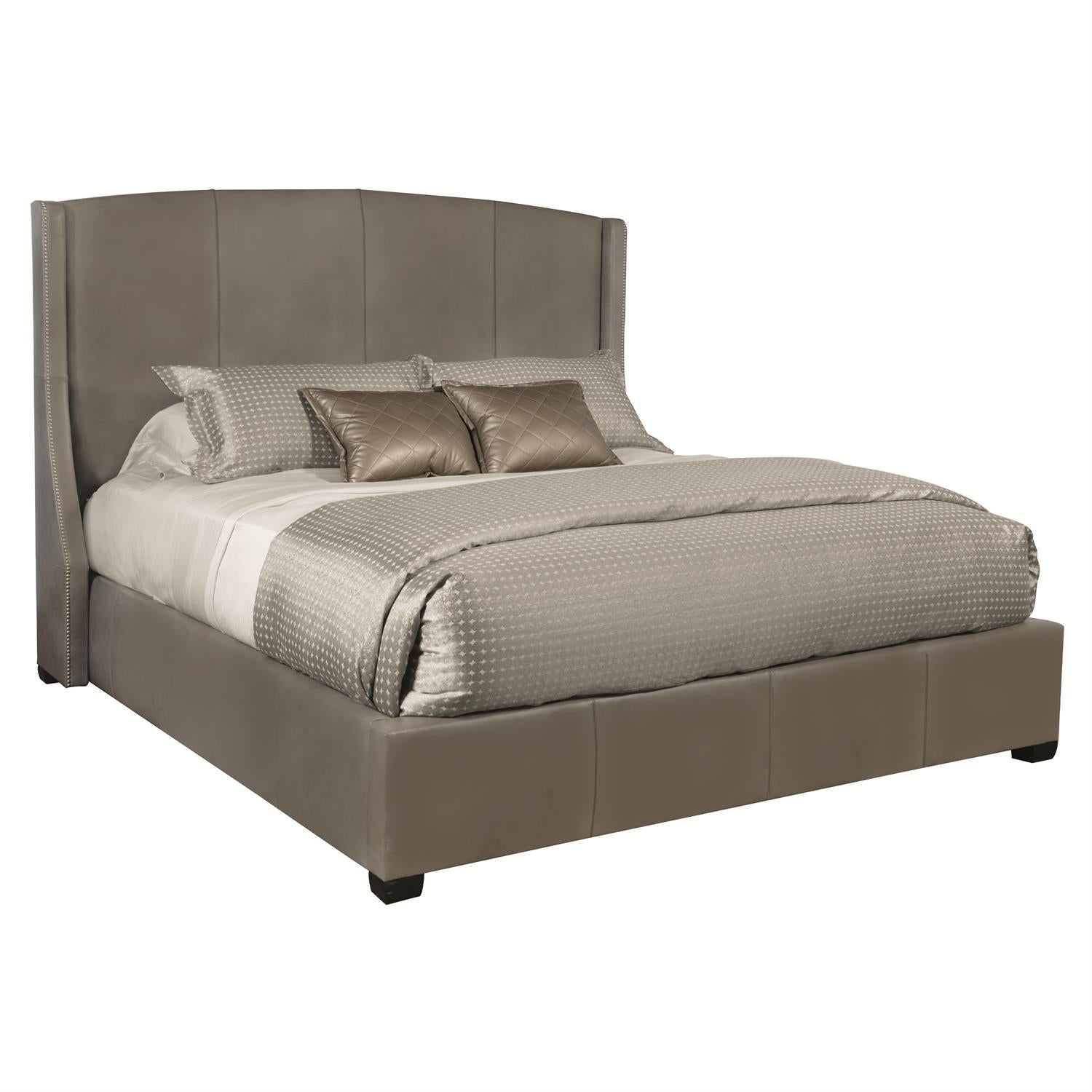 Bernhardt Furniture Cooper Leather Shelter Bed in Espresso