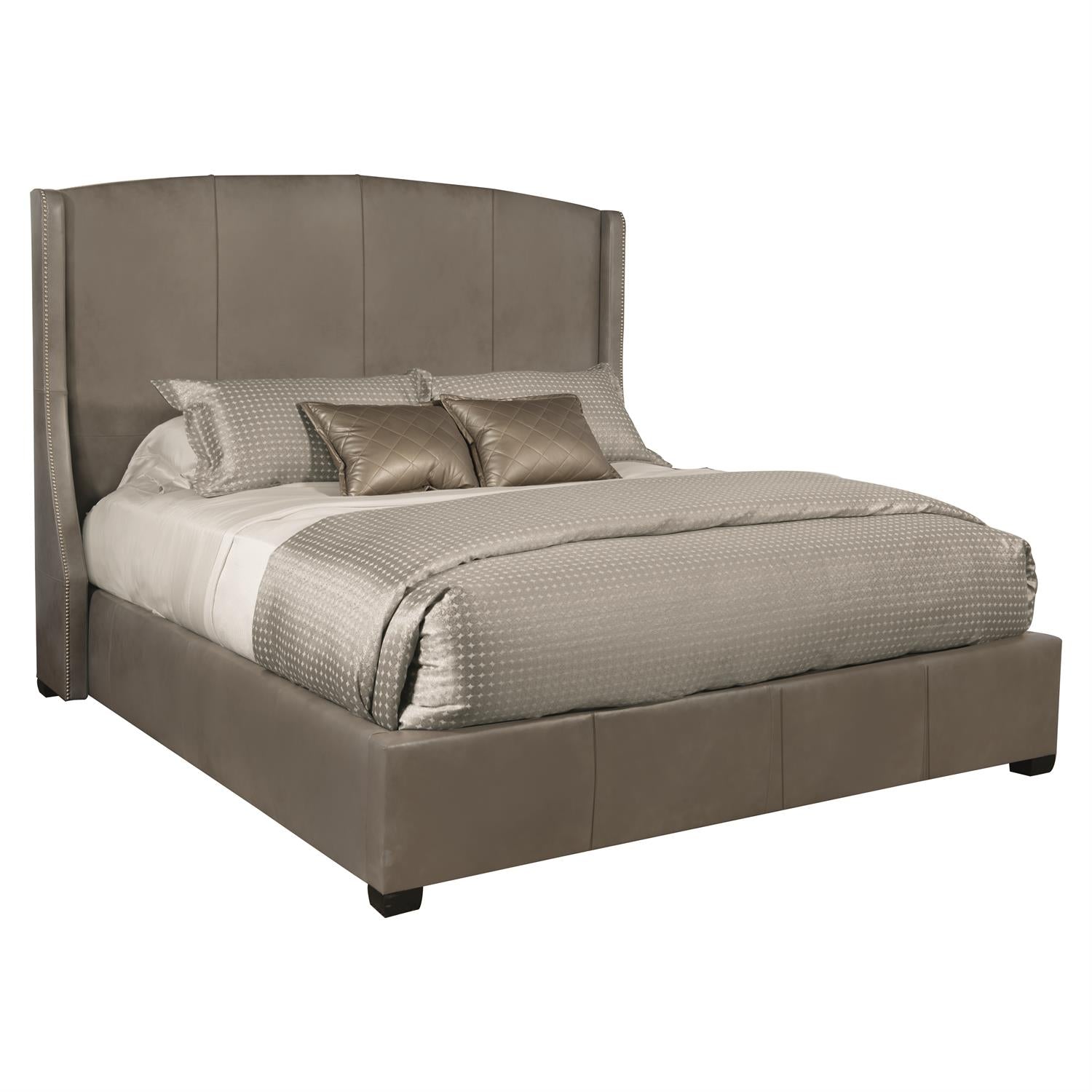 Bernhardt Furniture Cooper Leather Shelter Bed 64" in Espresso
