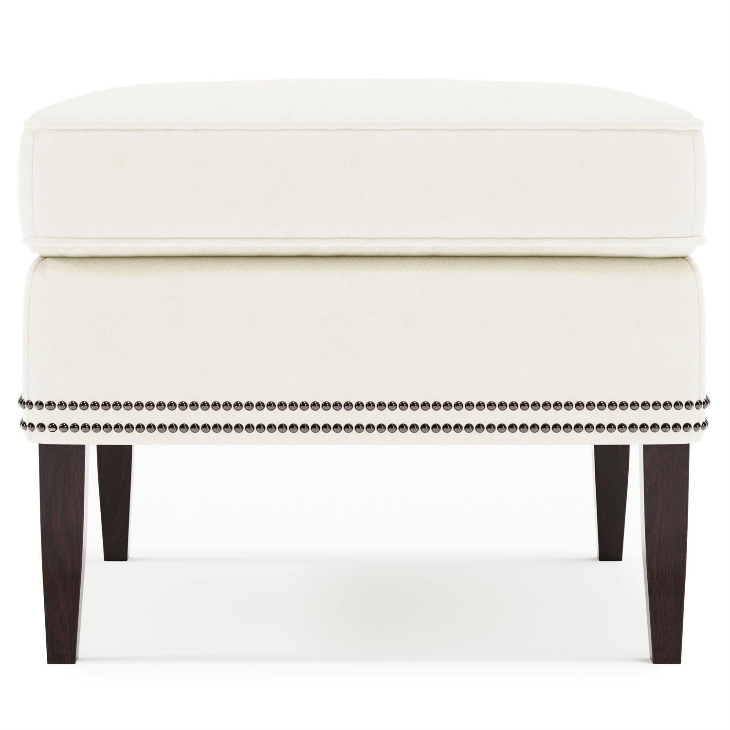 Bernhardt Furniture Kingston Leather Ottoman in Mocha