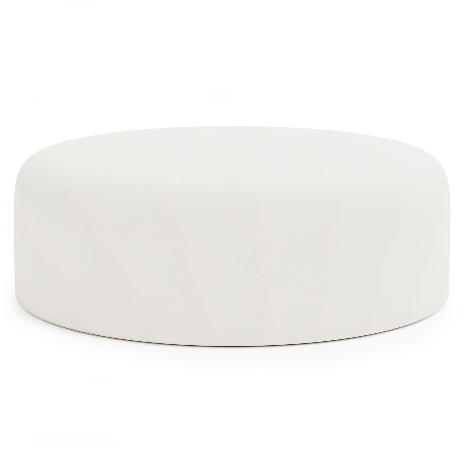 Bernhardt Furniture Tyre Leather Ottoman in White