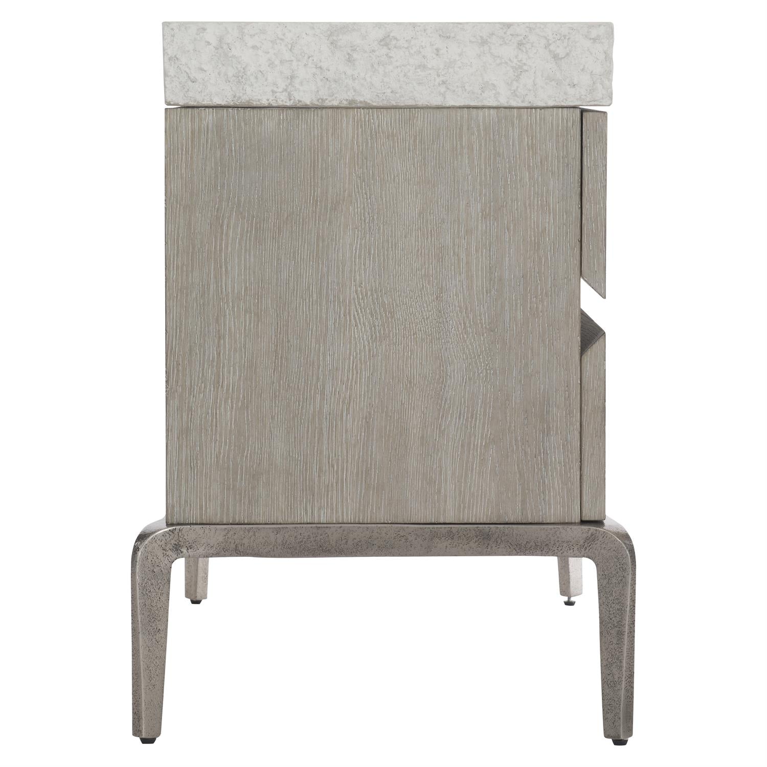 Bernhardt Furniture Ritter Nightstand in Sand Grey/Flint