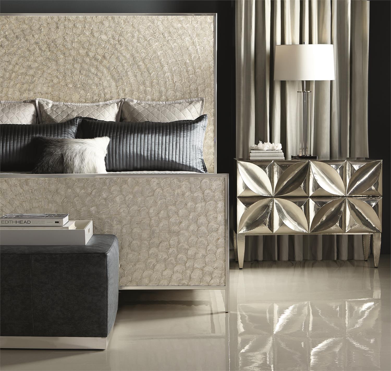 Bernhardt Furniture Helios Panel Bed King in Pure White