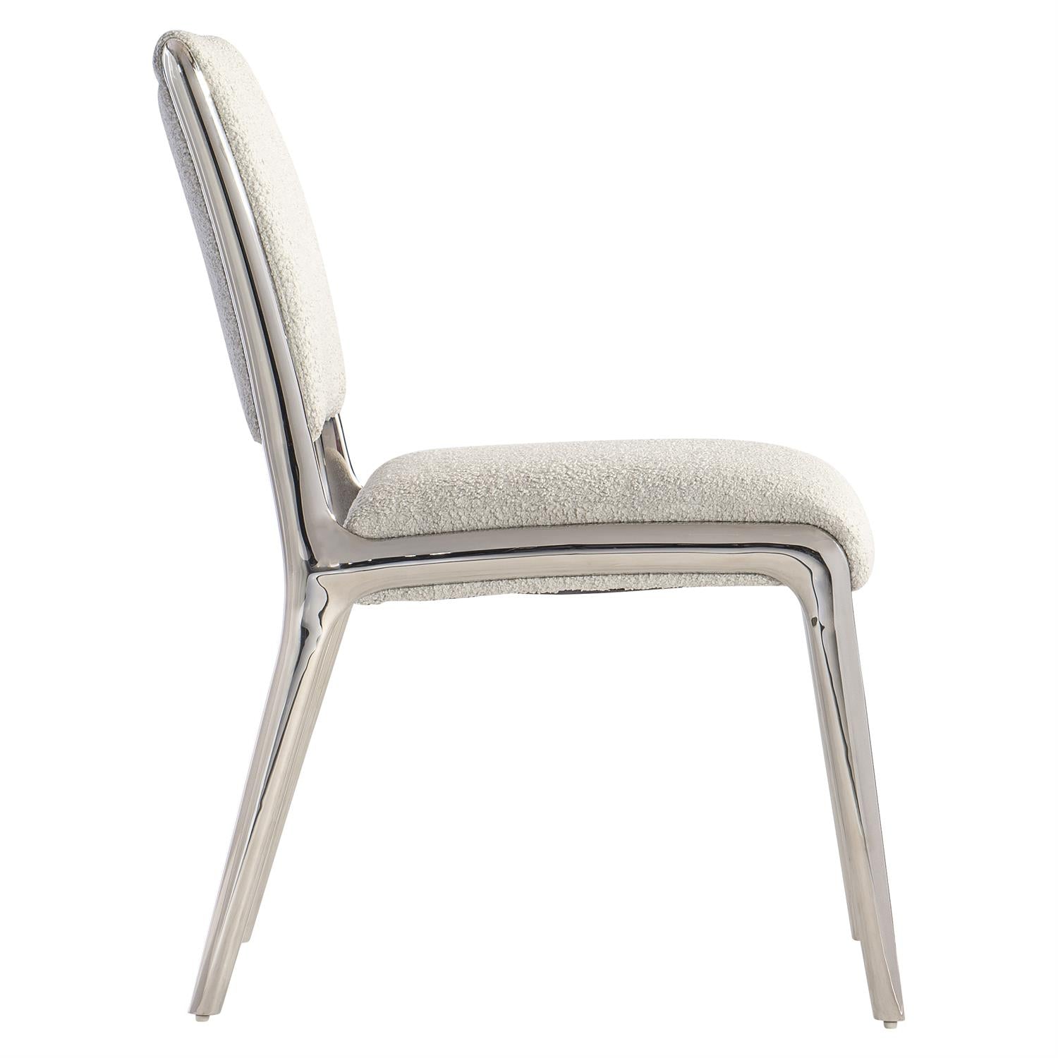 Bernhardt Furniture Brianna Fabric Side Chair in White/Silver