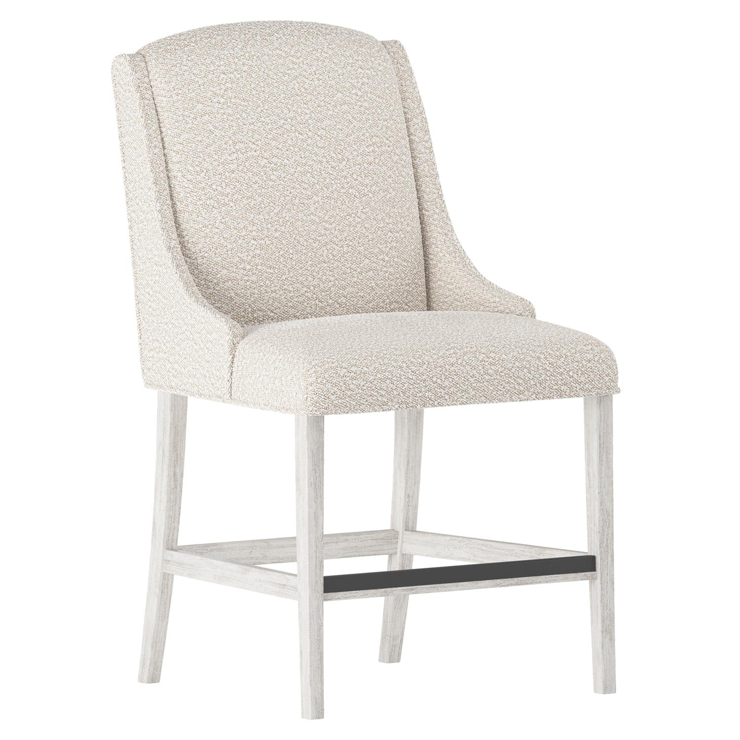 Bernhardt Furniture Slope Fabric Counter Stool in Glacier White