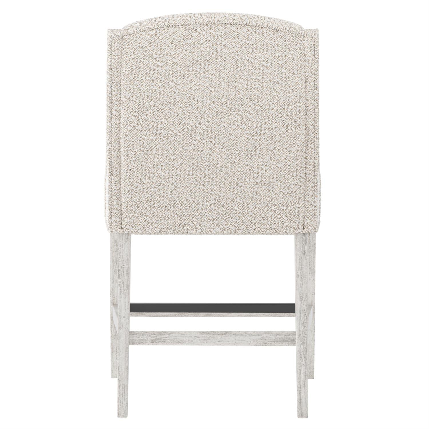 Bernhardt Furniture Slope Fabric Counter Stool in Glacier White