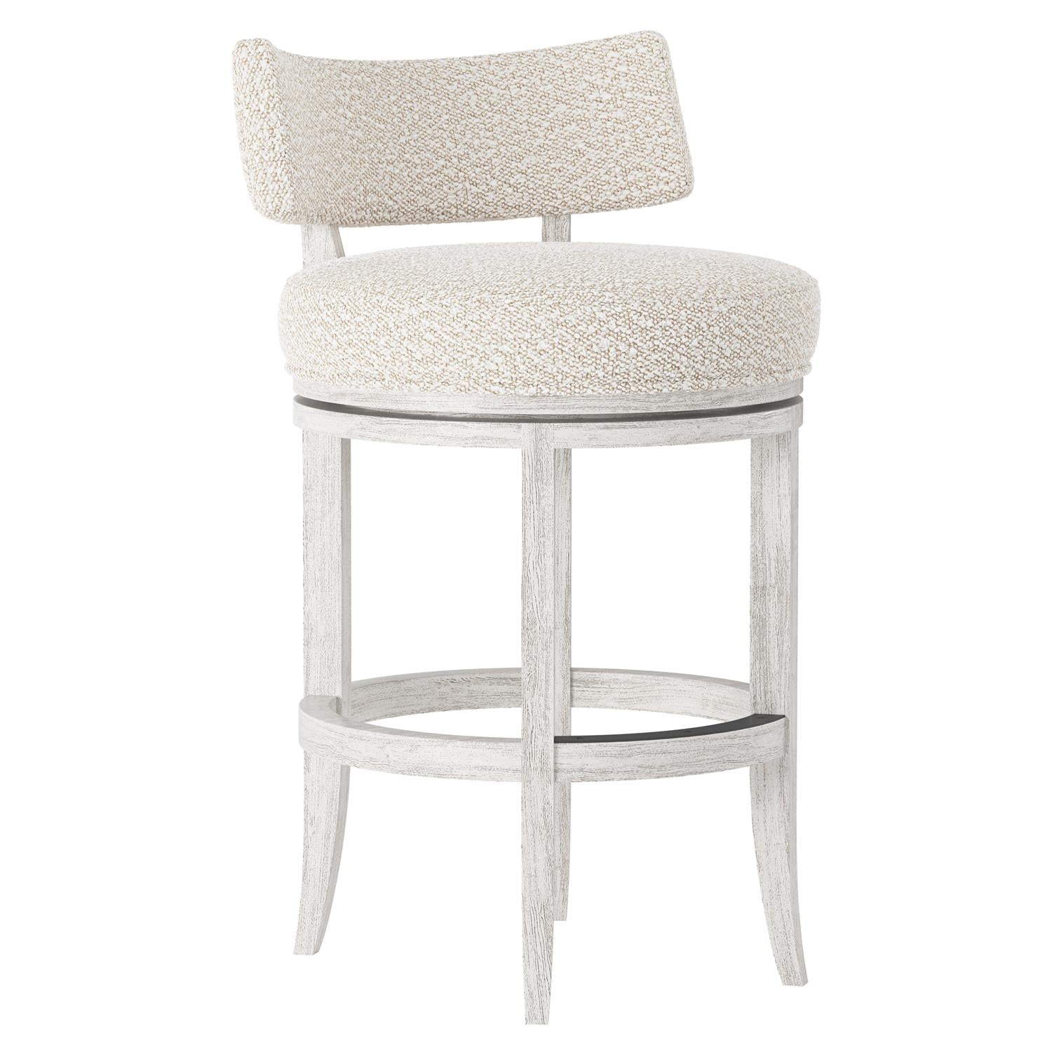 Bernhardt Furniture Hirsch Fabric Counter Stool in Glacier White