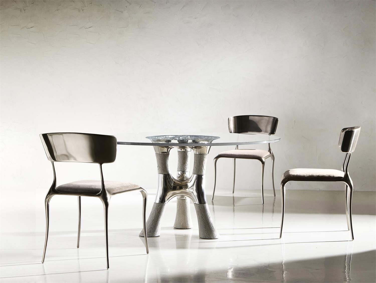 Bernhardt Furniture Pravo Side Chair in Light Bronze