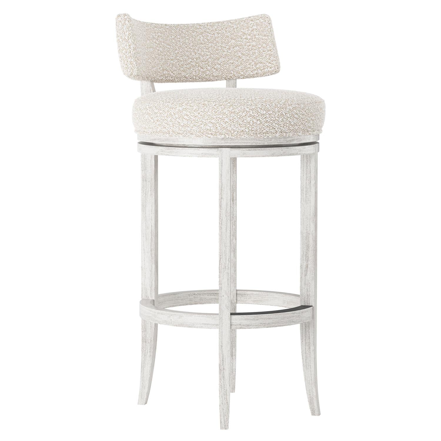 Bernhardt Furniture Hirsch Fabric Bar Stool in Glacier White